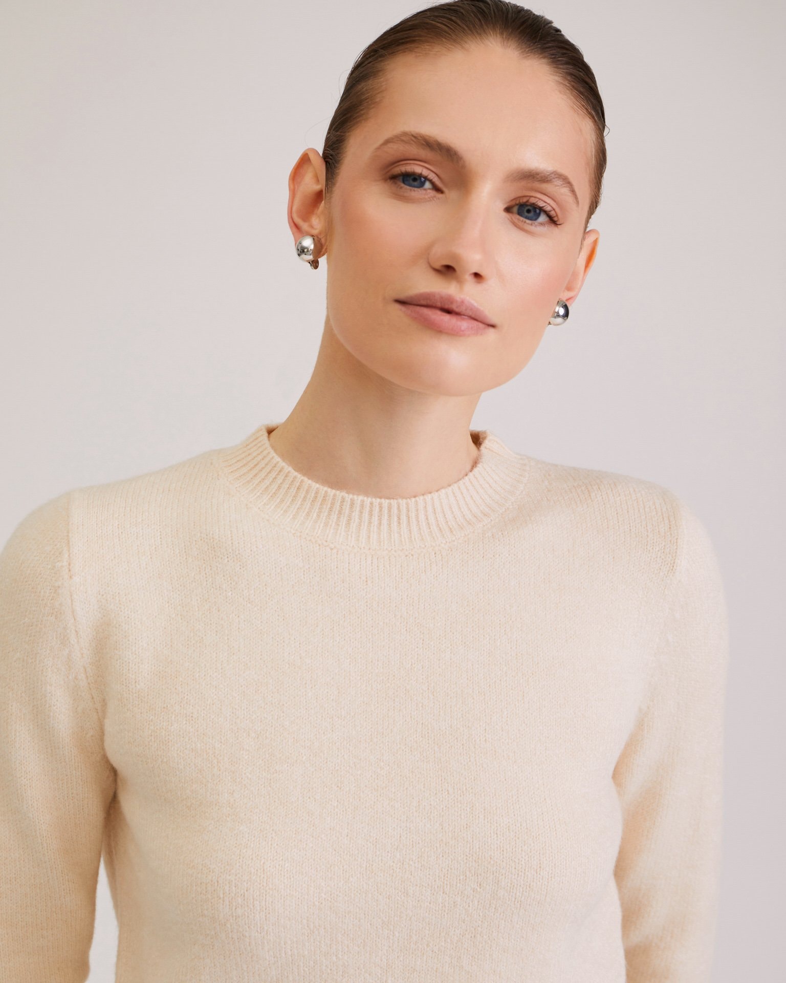 Straight-cut jumper, Beige — photo 5