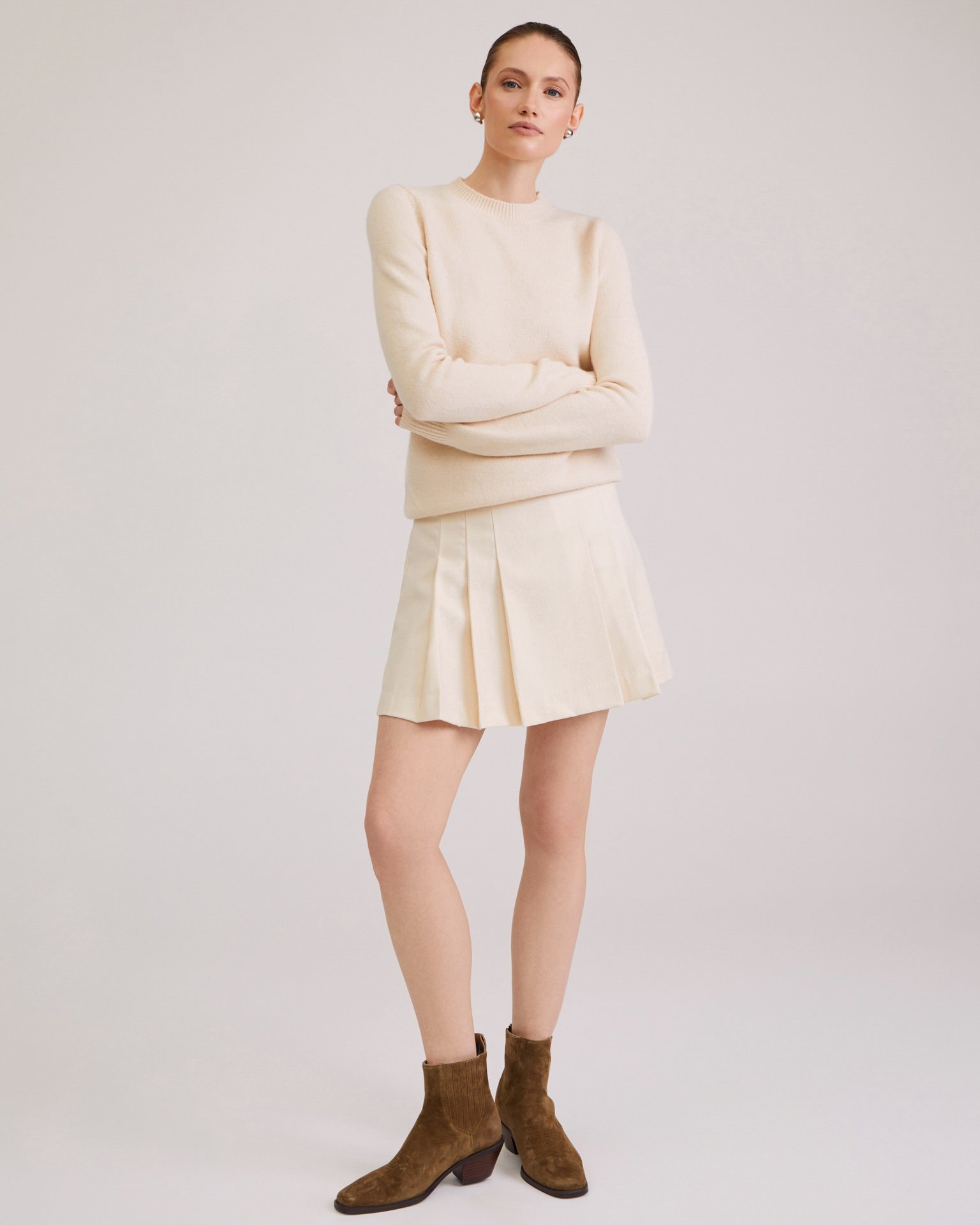 Straight-cut jumper, Beige