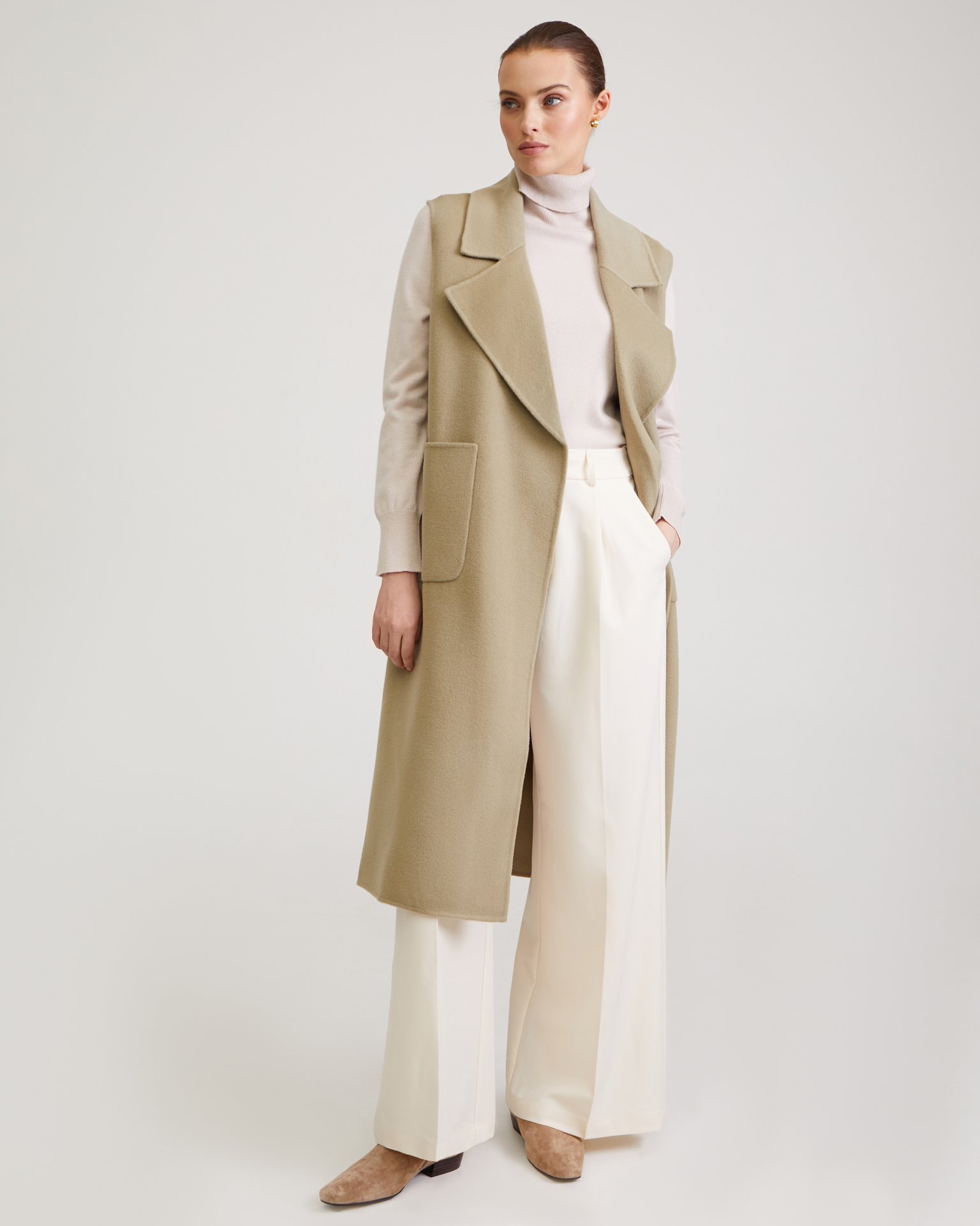 Waistcoat-Coat, Khaki — photo 2