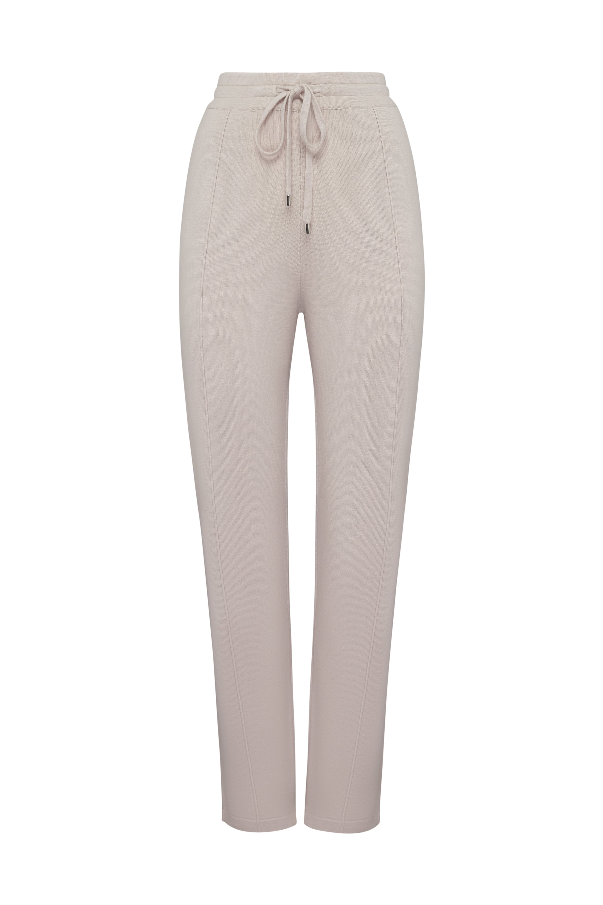 Tapered beige trousers with an elasticated waist, Beige