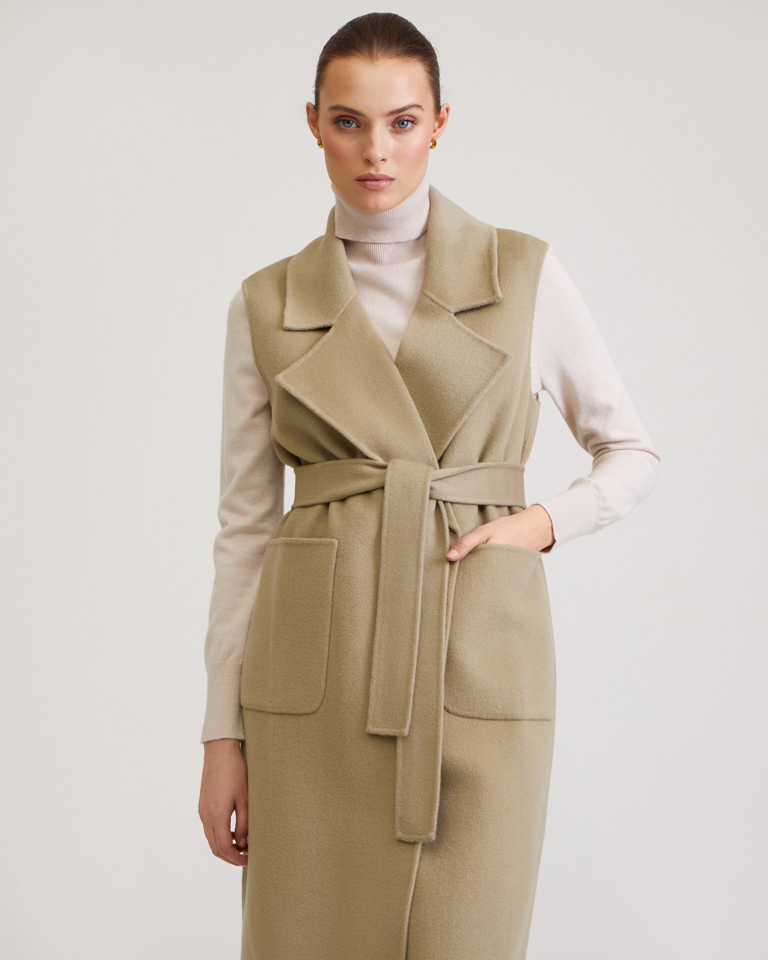 Waistcoat-Coat, Khaki — photo 3