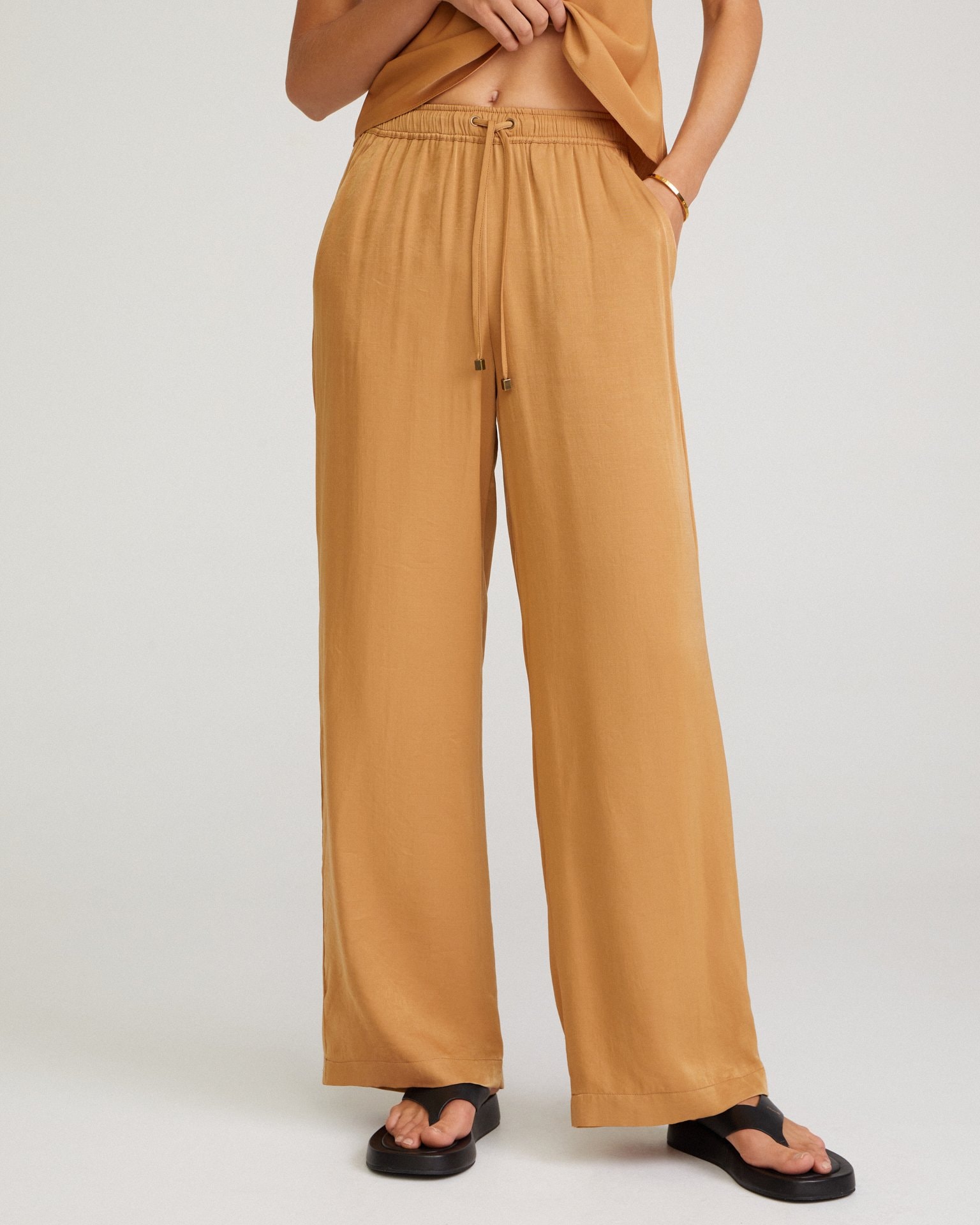 Palazzo Trousers, Tobacco — photo 4