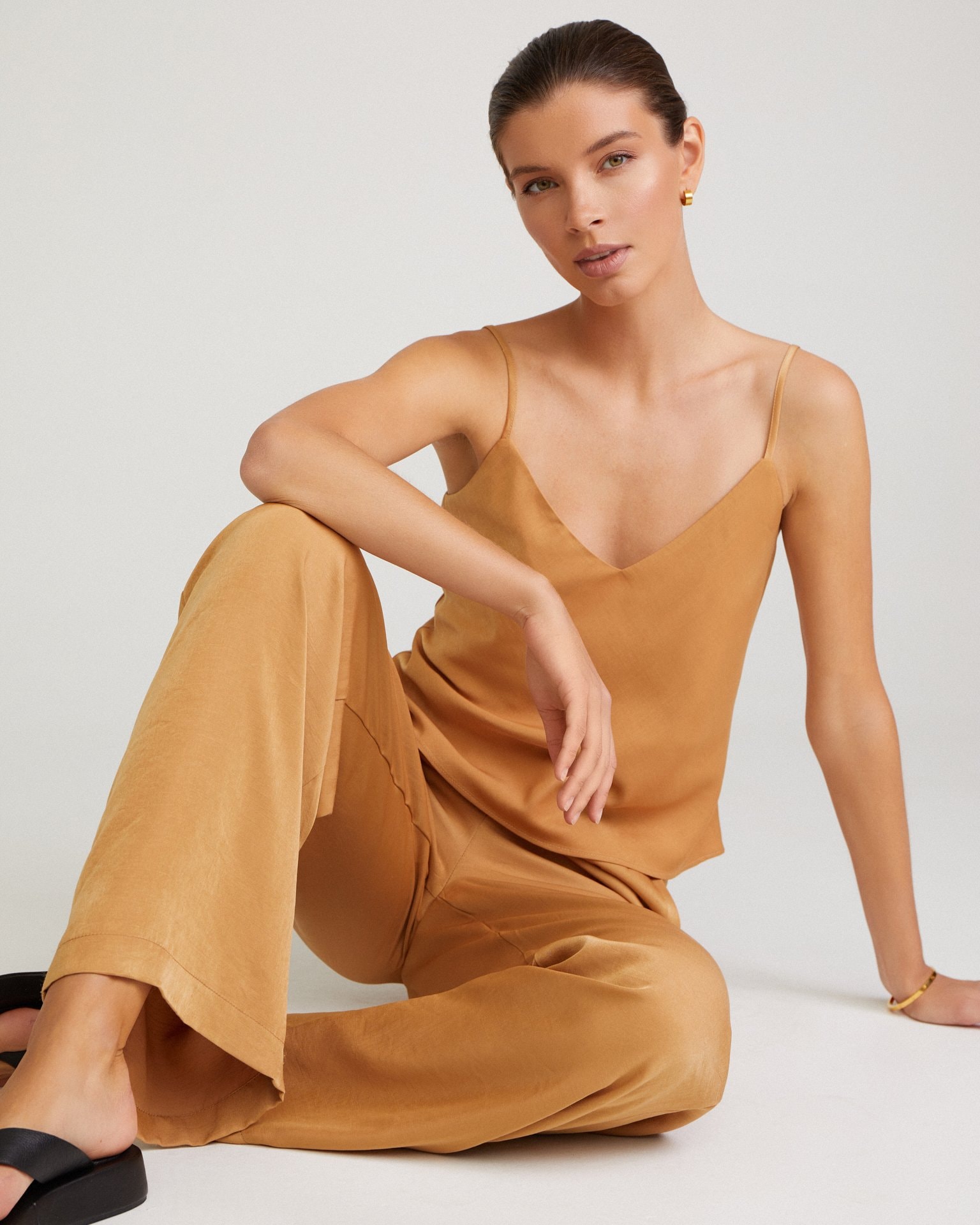 Palazzo Trousers, Tobacco — photo 2