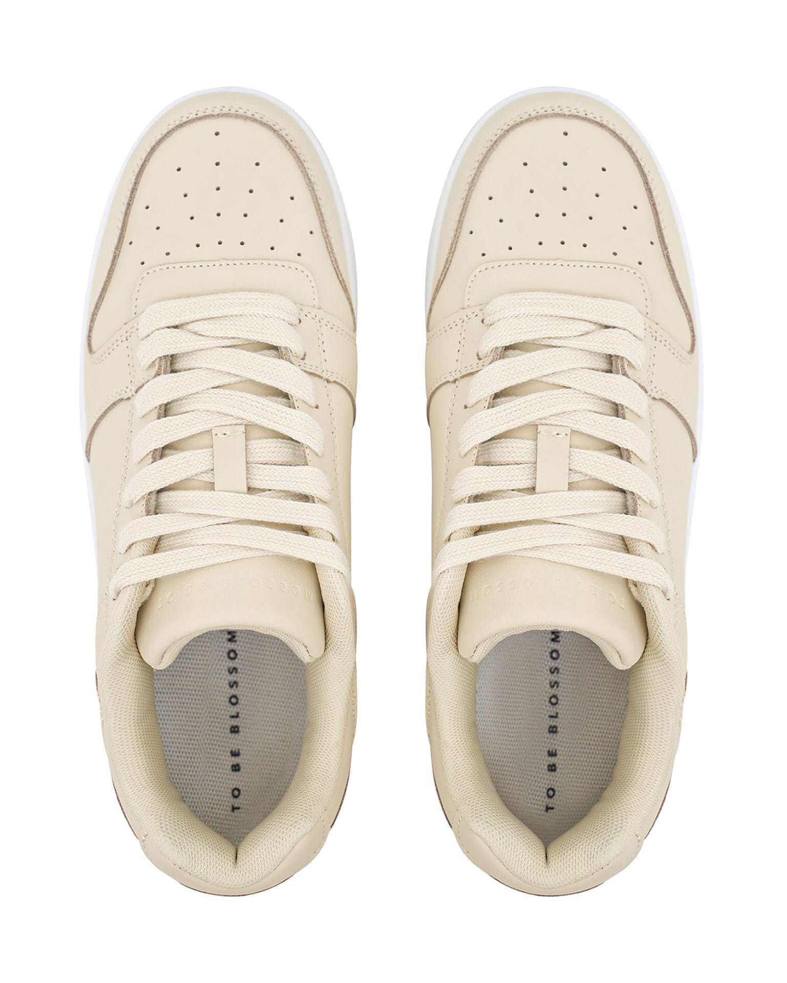 Beige sneakers in genuine leather, Beige — photo 6