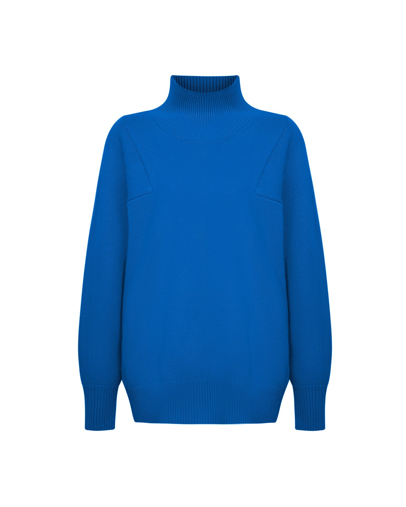 Blue Jumper with a High Collar, Blue — photo 6