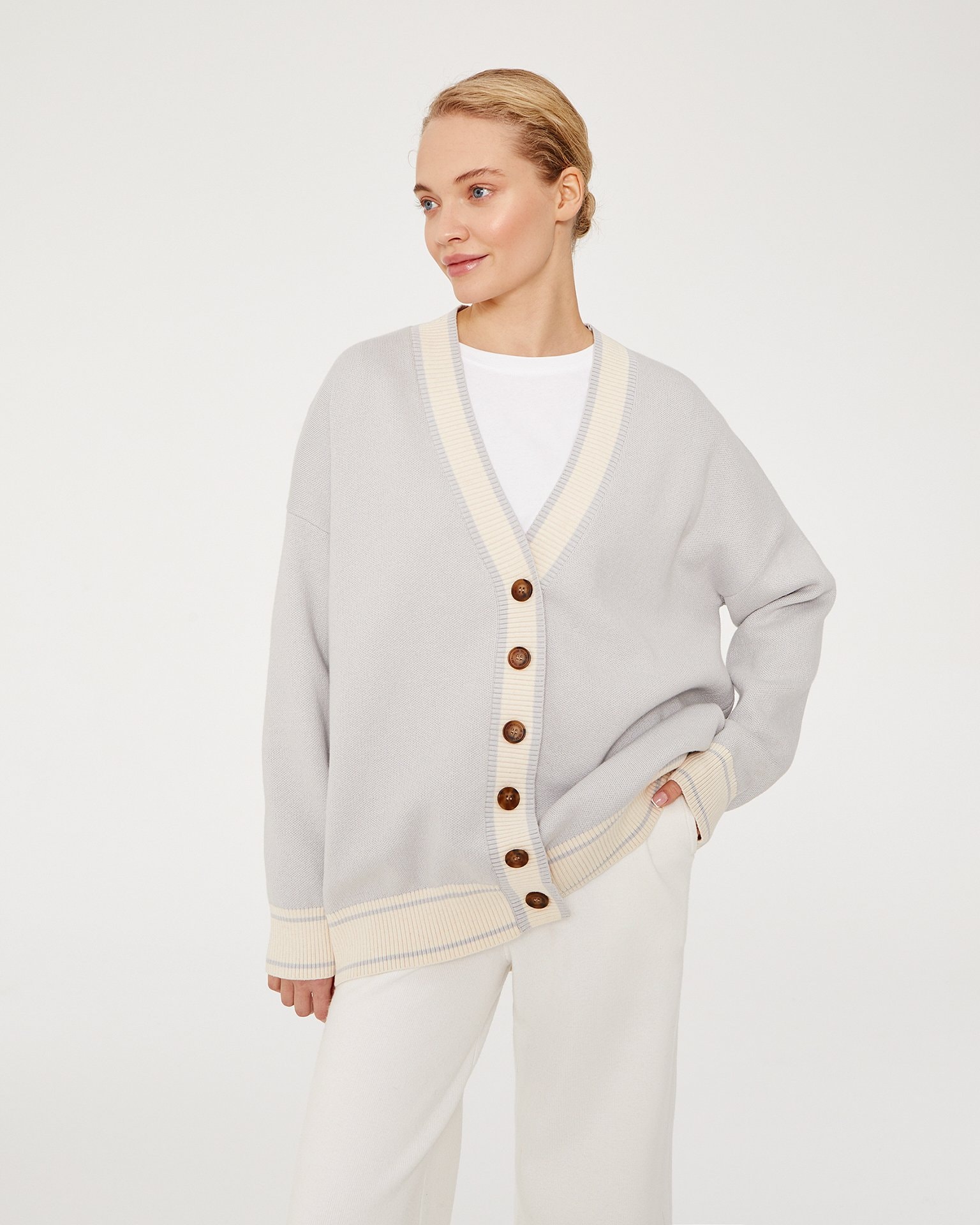 Blue cardigan, Steel Blue — photo 2