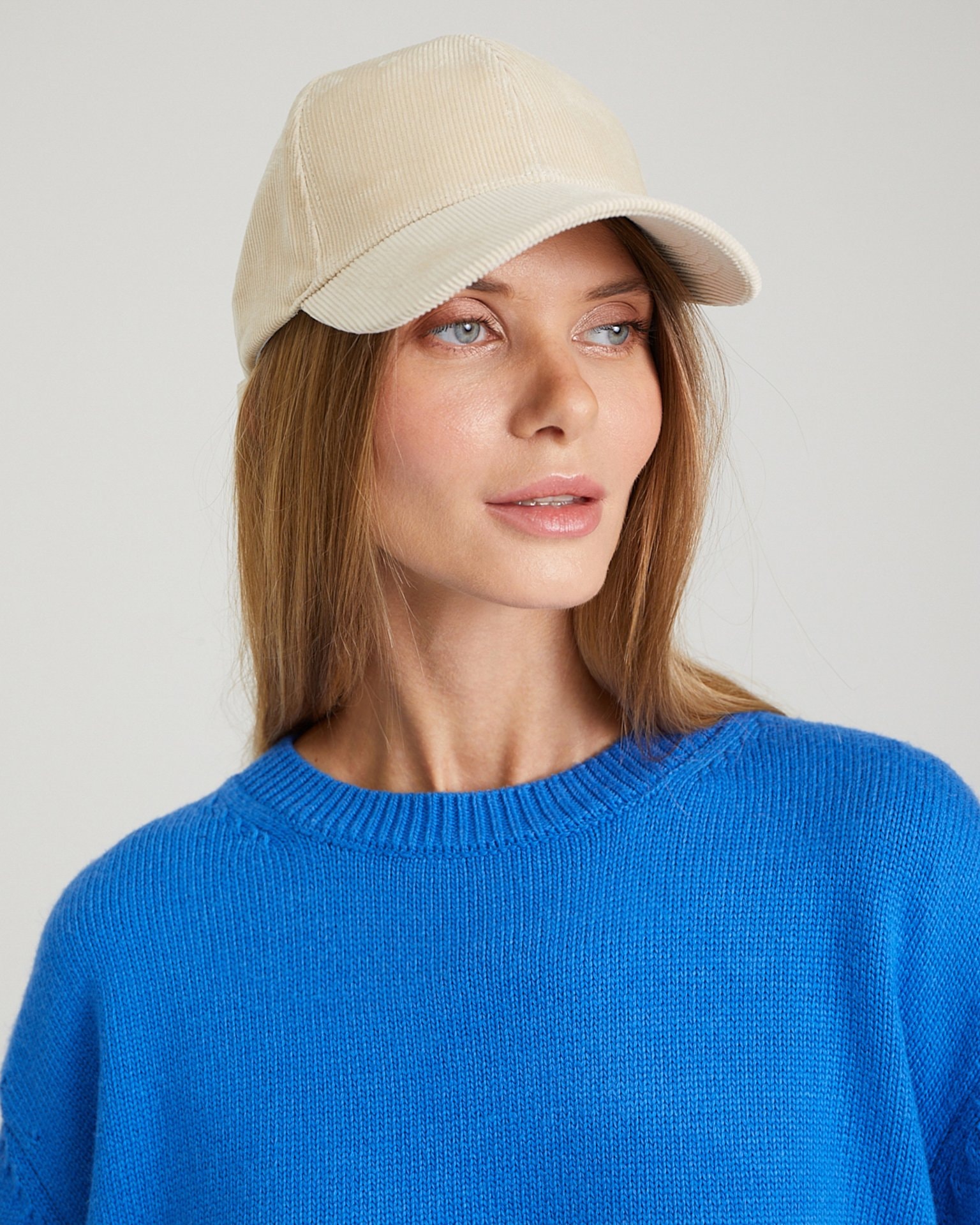 Corduroy baseball cap, Light Beige — photo 2