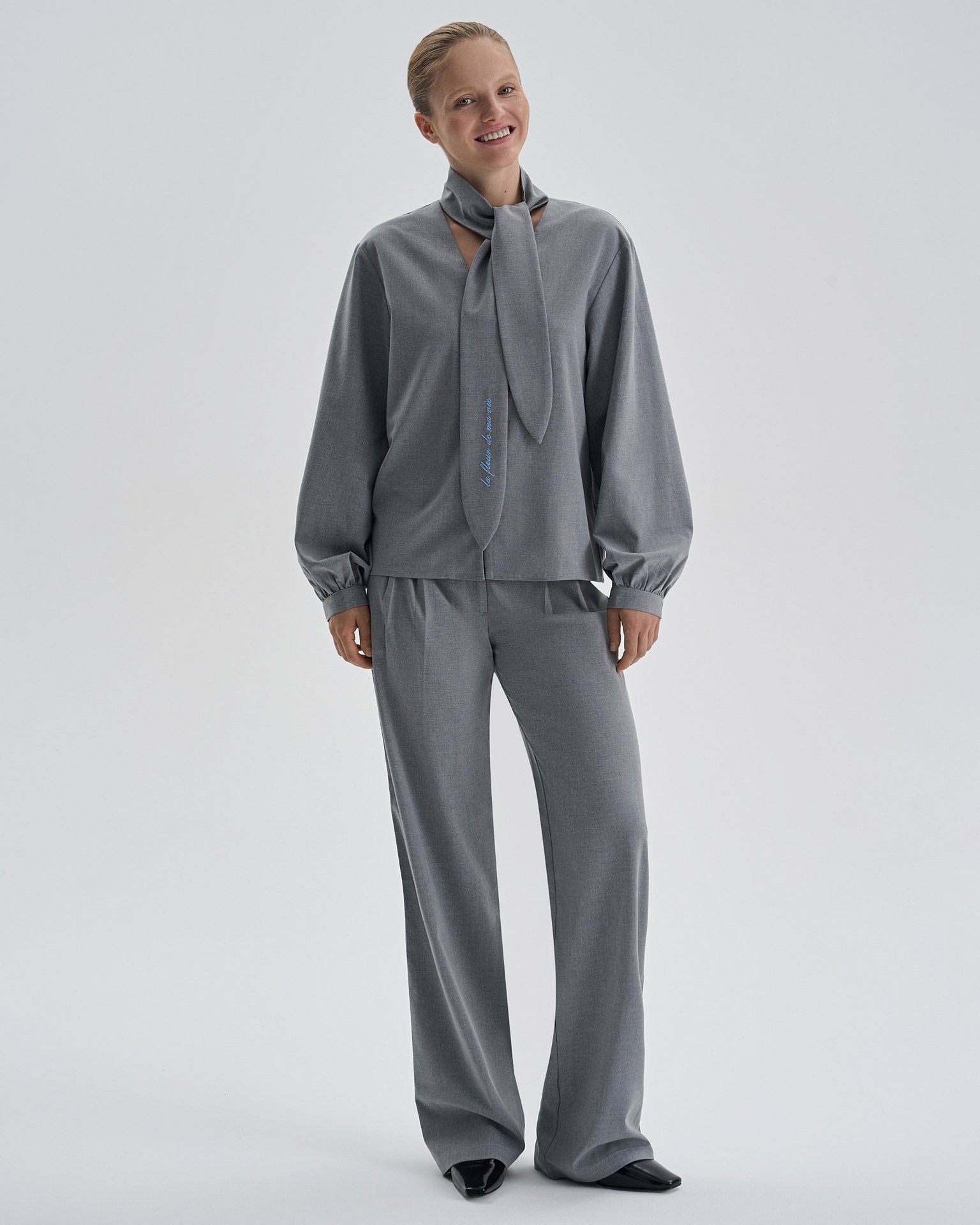 Pleated trousers, Grey — photo 7