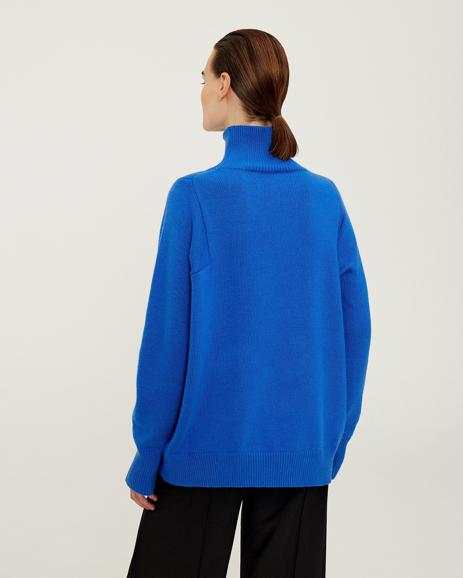 Blue Jumper with a High Collar, Blue — photo 4