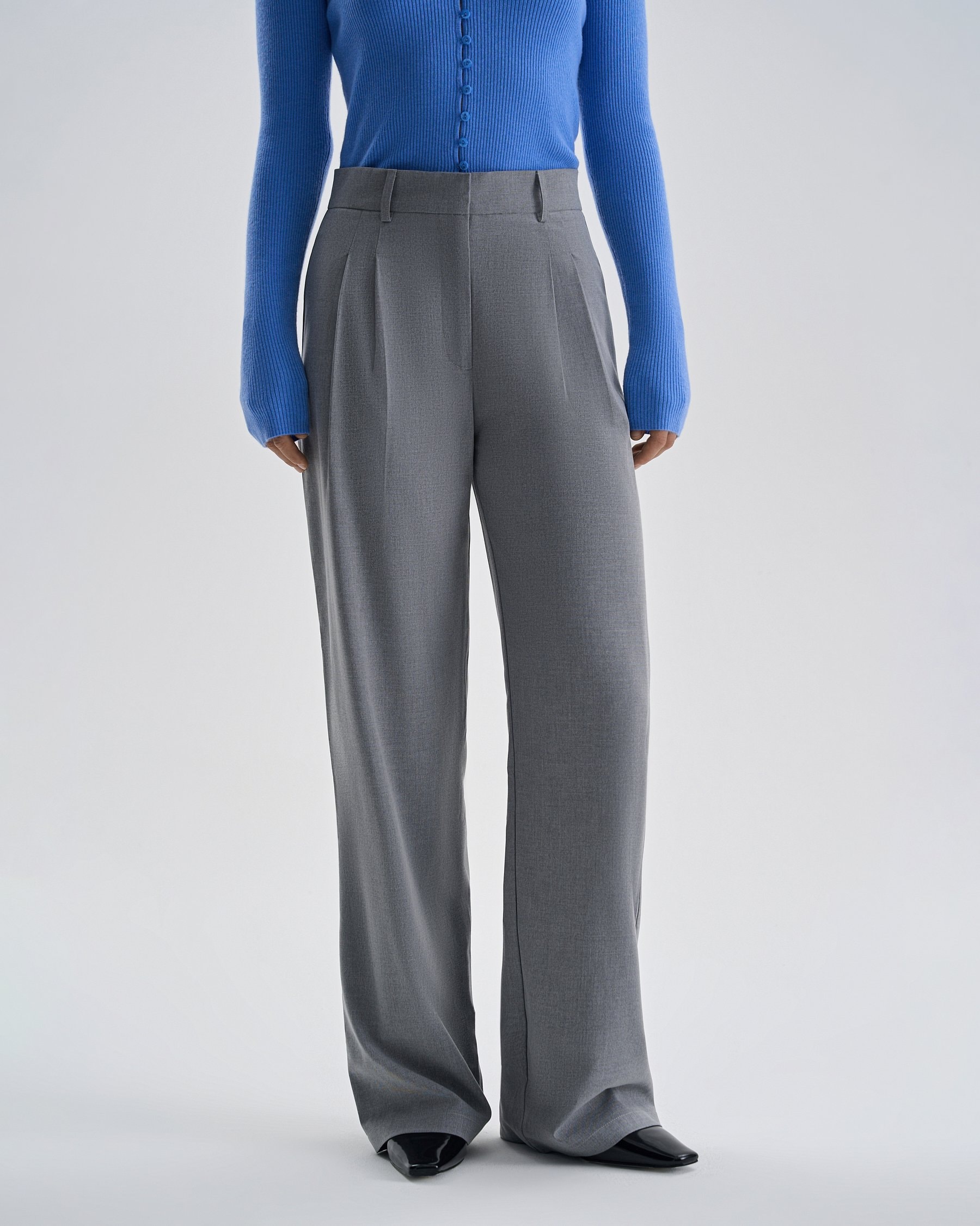 Pleated trousers, Grey — photo 4