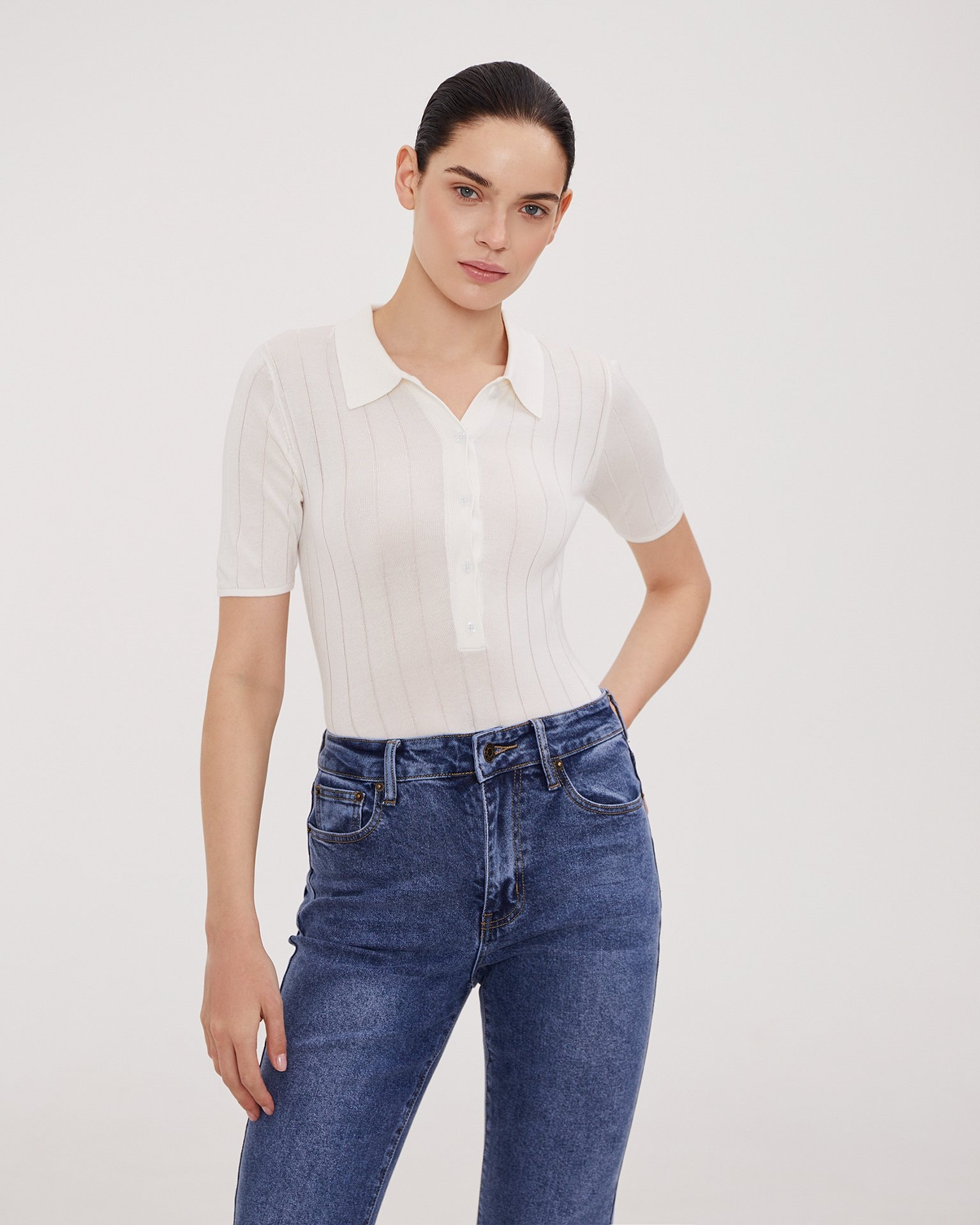 Polo jumper, White — photo 2