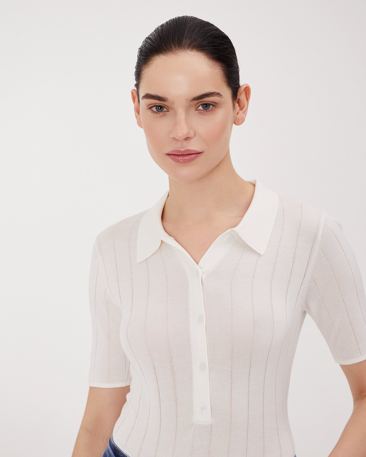 Polo jumper, White