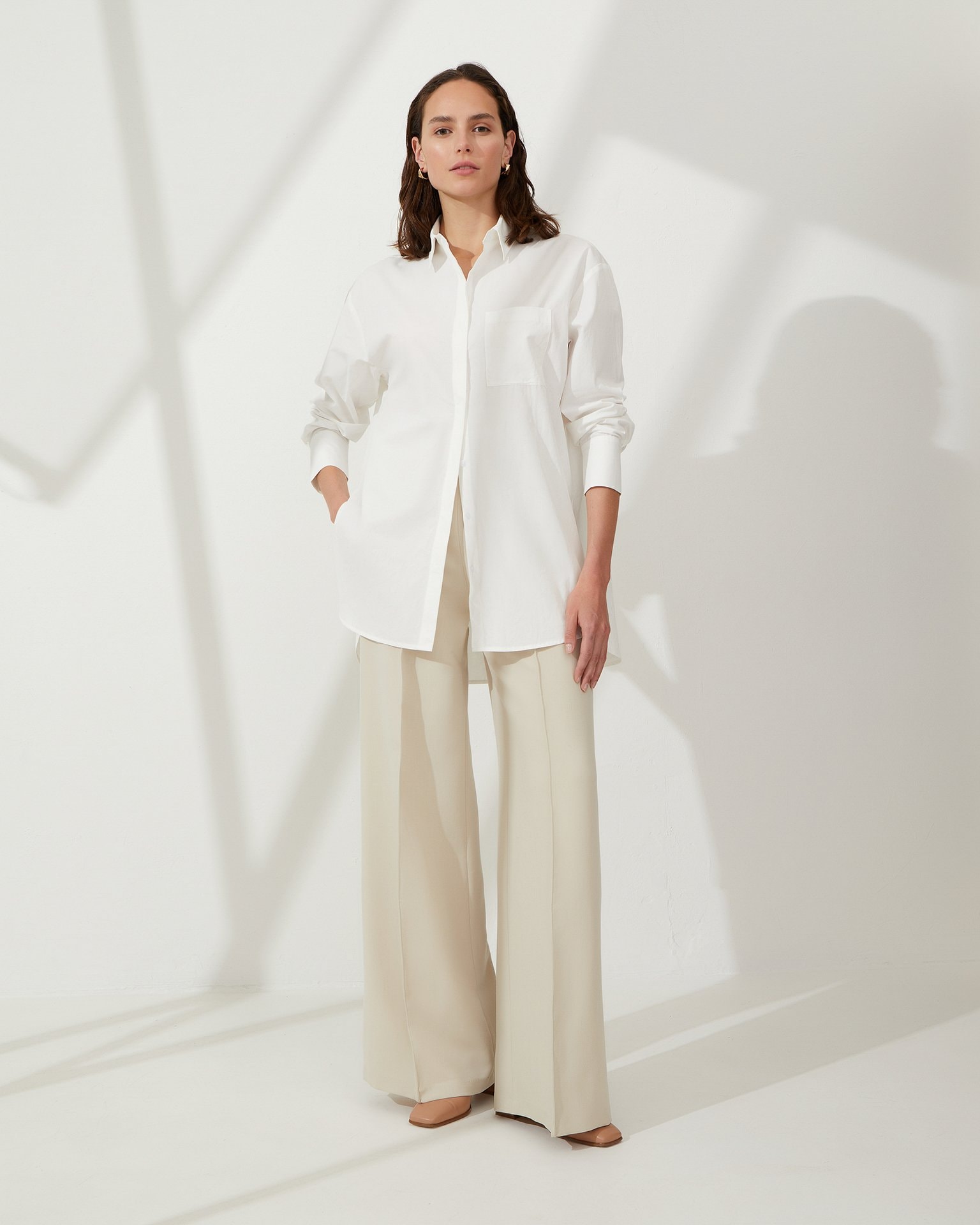 Classic cut shirt, White — photo 5