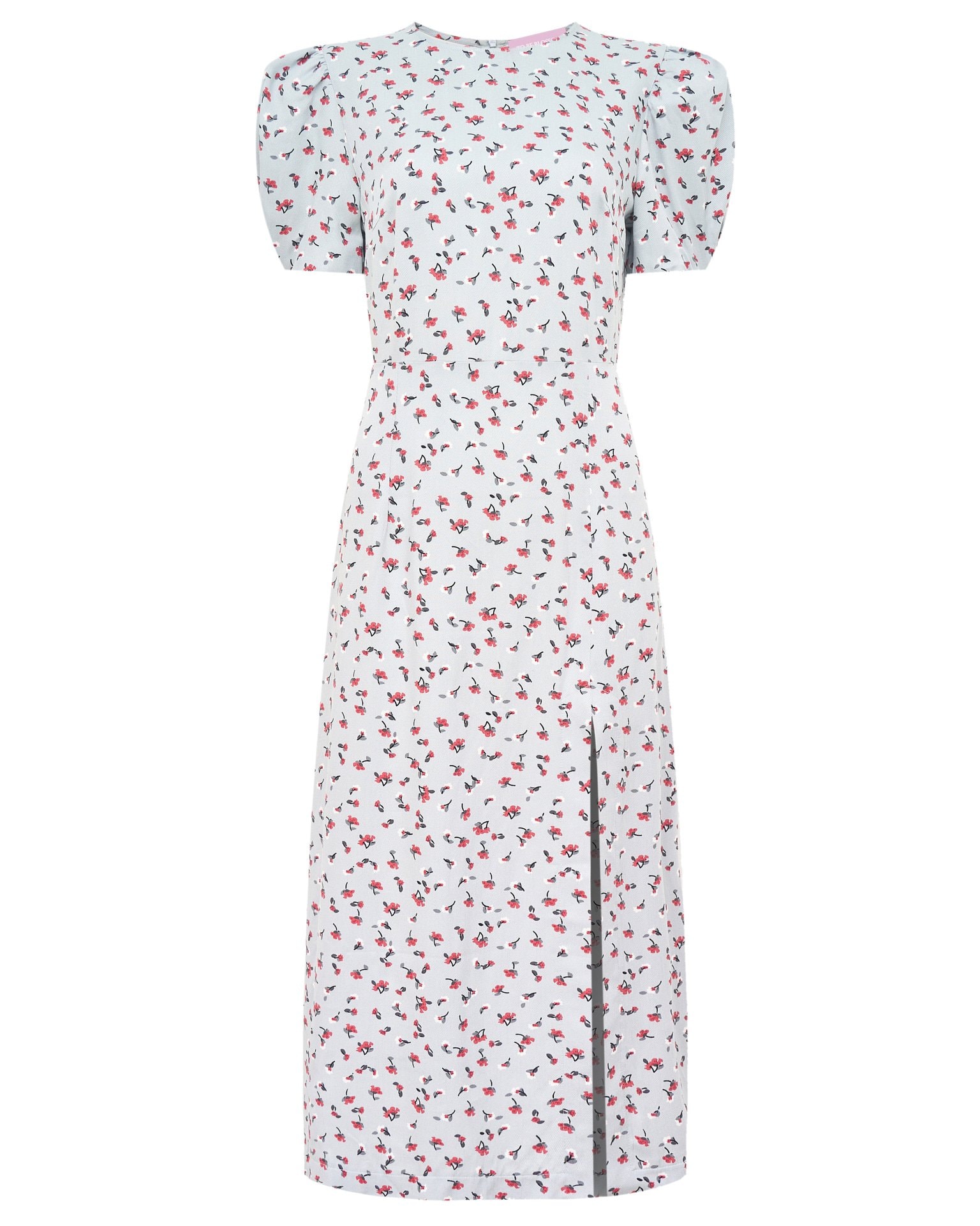 Floral Dress with Slit, Blue — photo 9