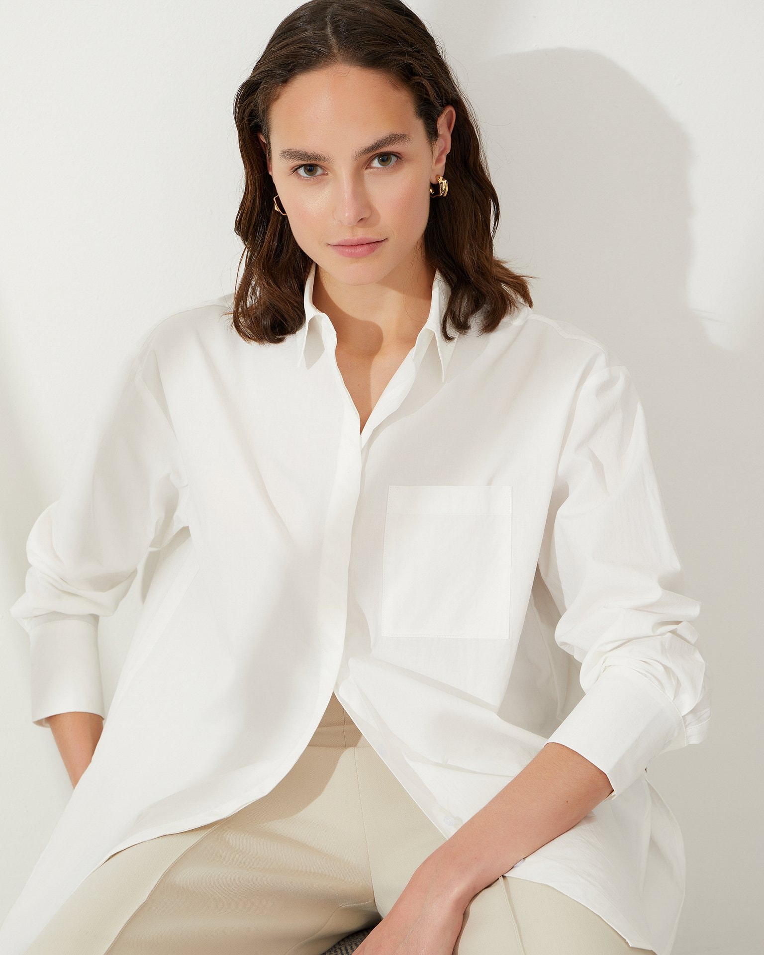Classic cut shirt, White — photo 2