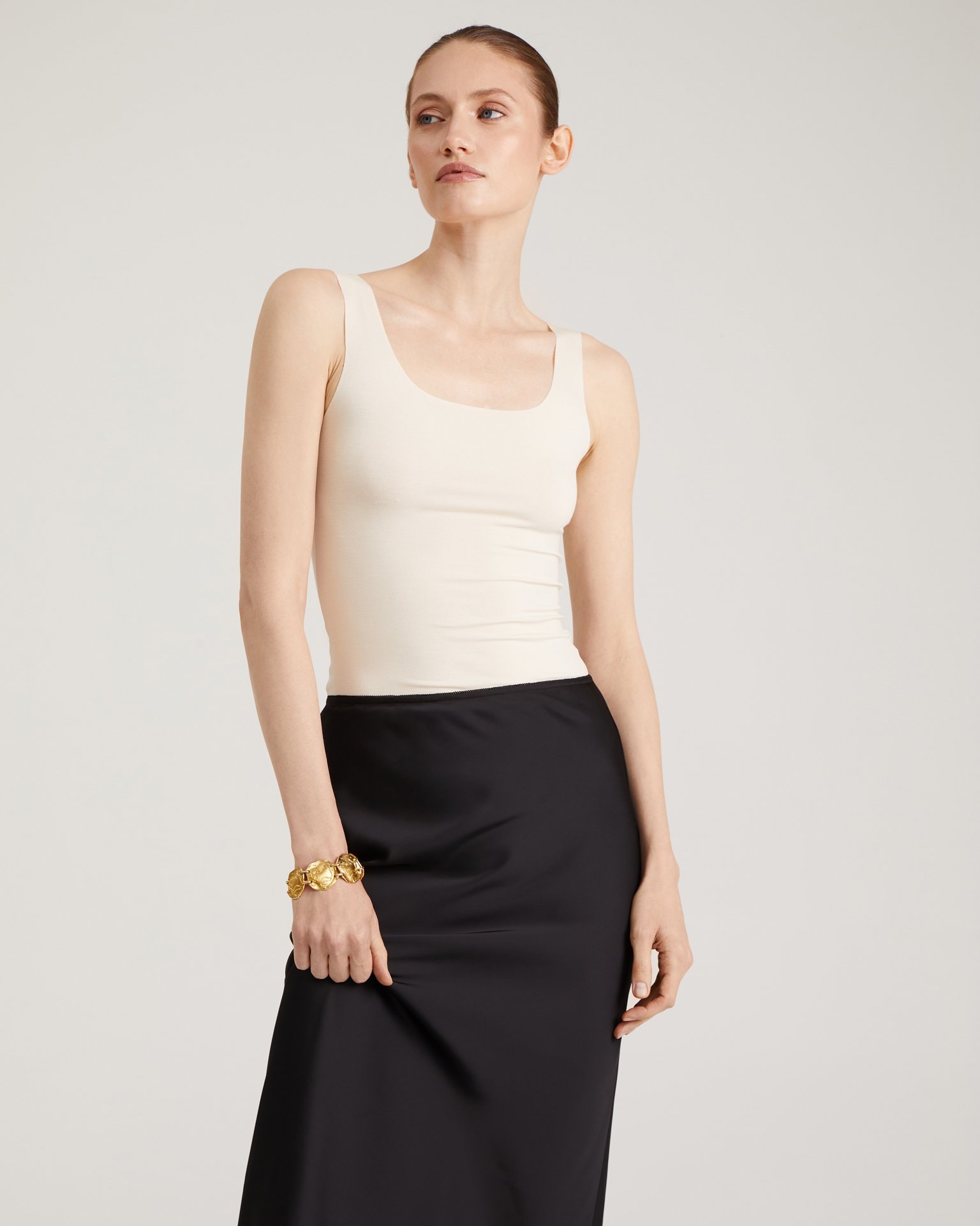 Tank top in cream hue, Milk — photo 5