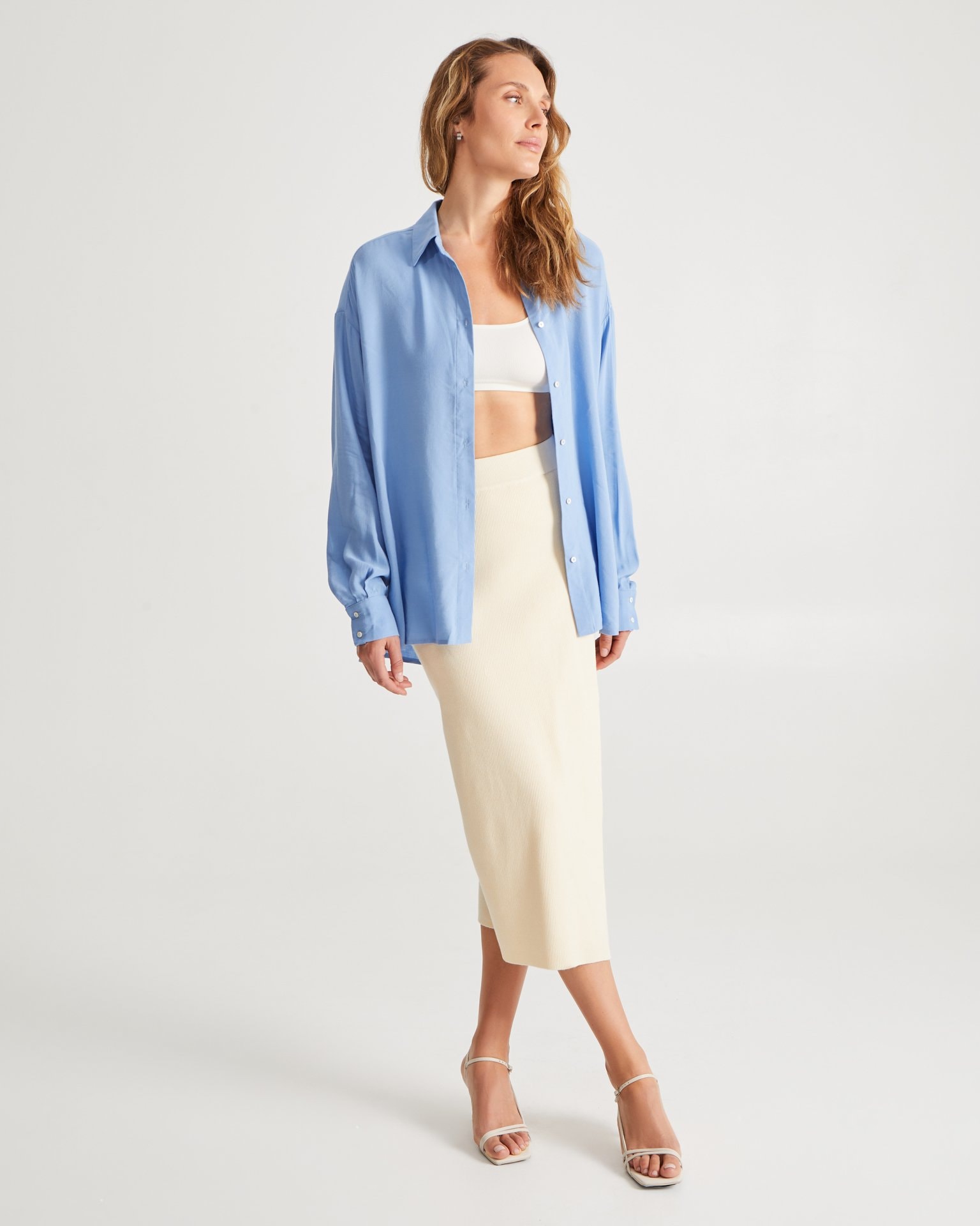 Oversized shirt, Powder Blue — photo 3
