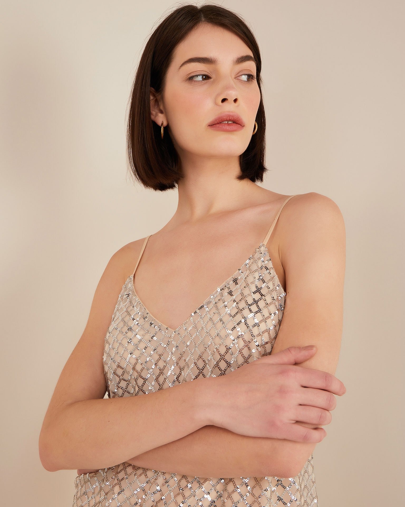 Sequined top, Silver — photo 6