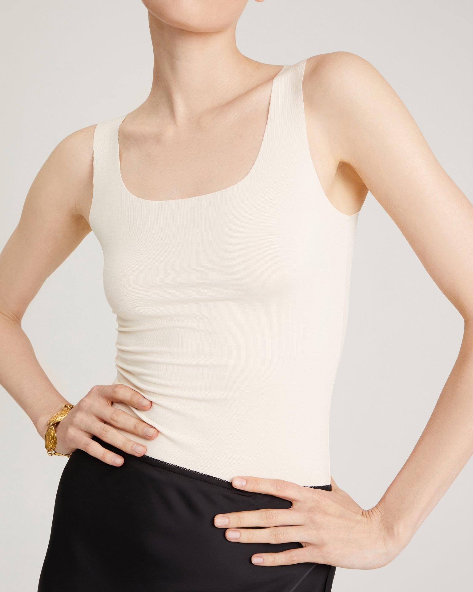Tank top in cream hue, Milk — photo 7