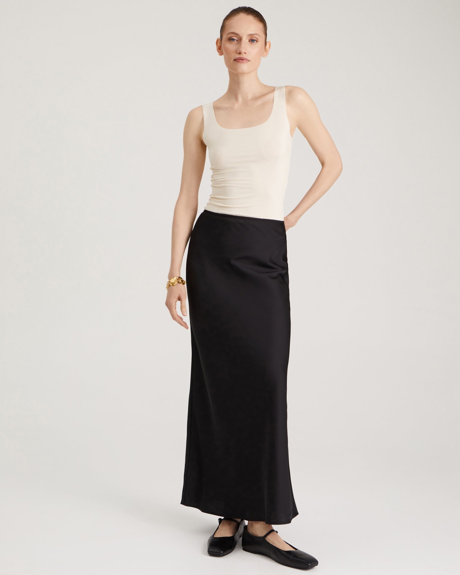 Tank top in cream hue, Milk — photo 4