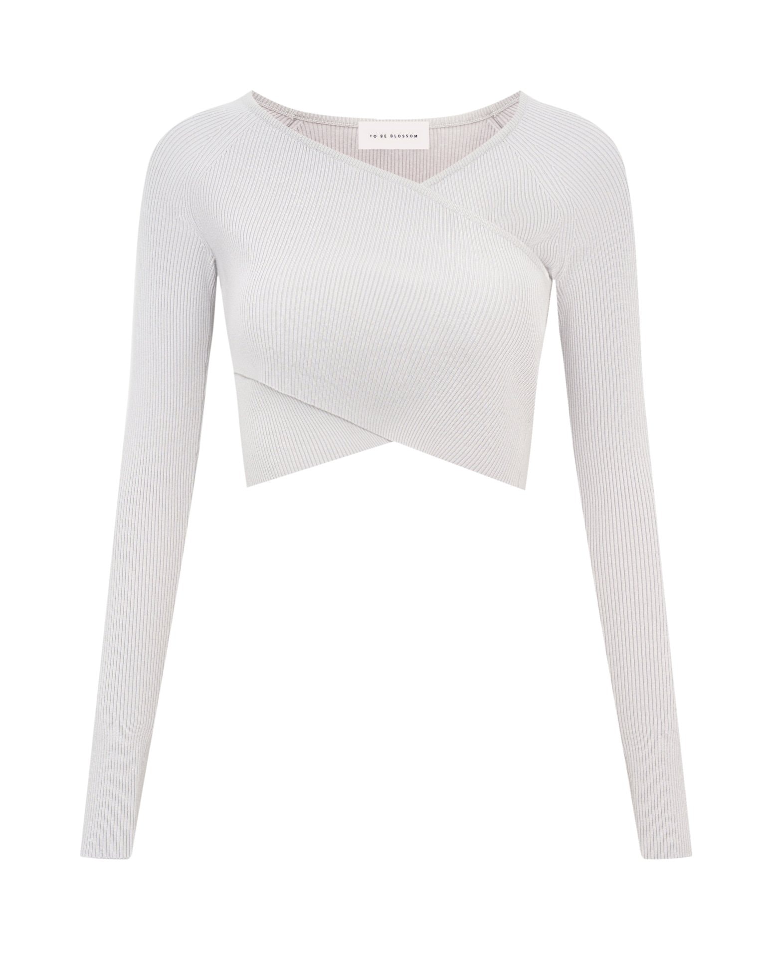 Long-sleeved crop top, Grey