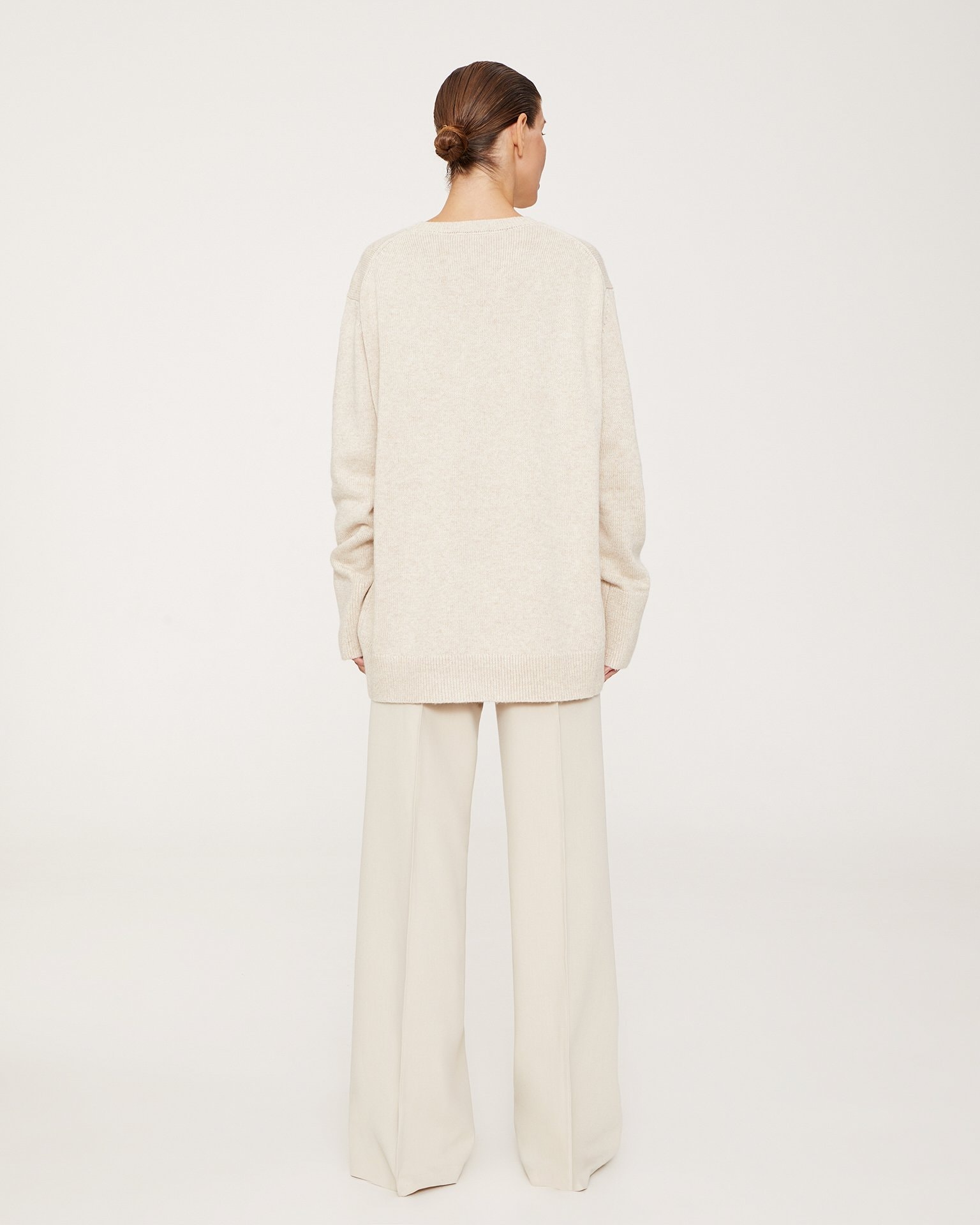High-Waisted Trousers, Beige — photo 3