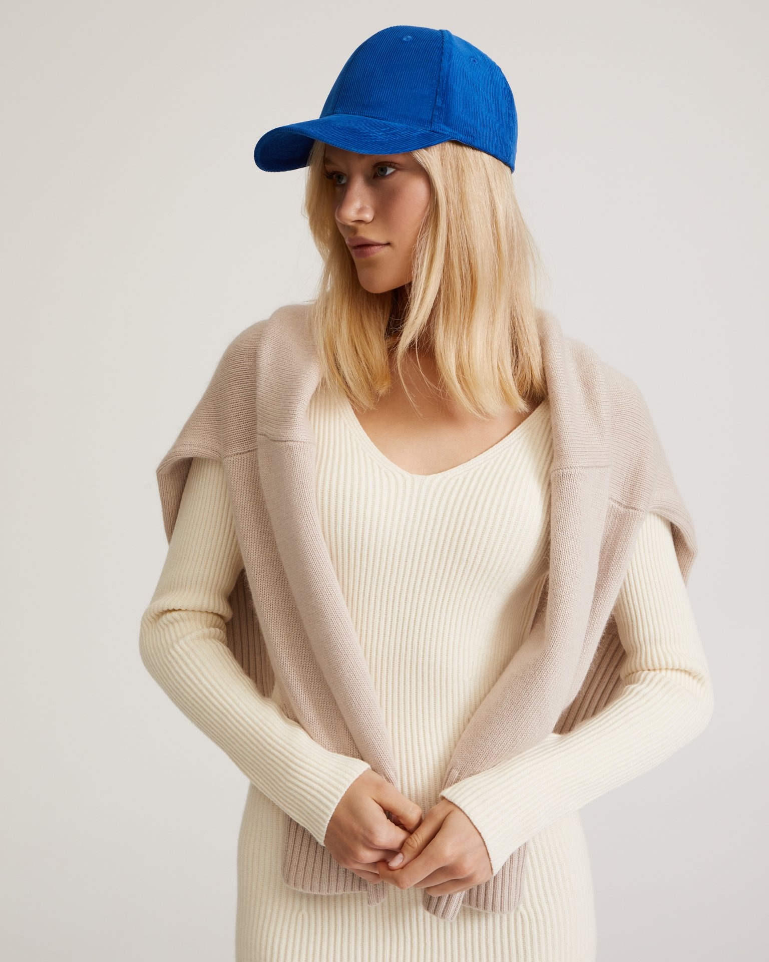 Electric blue baseball cap