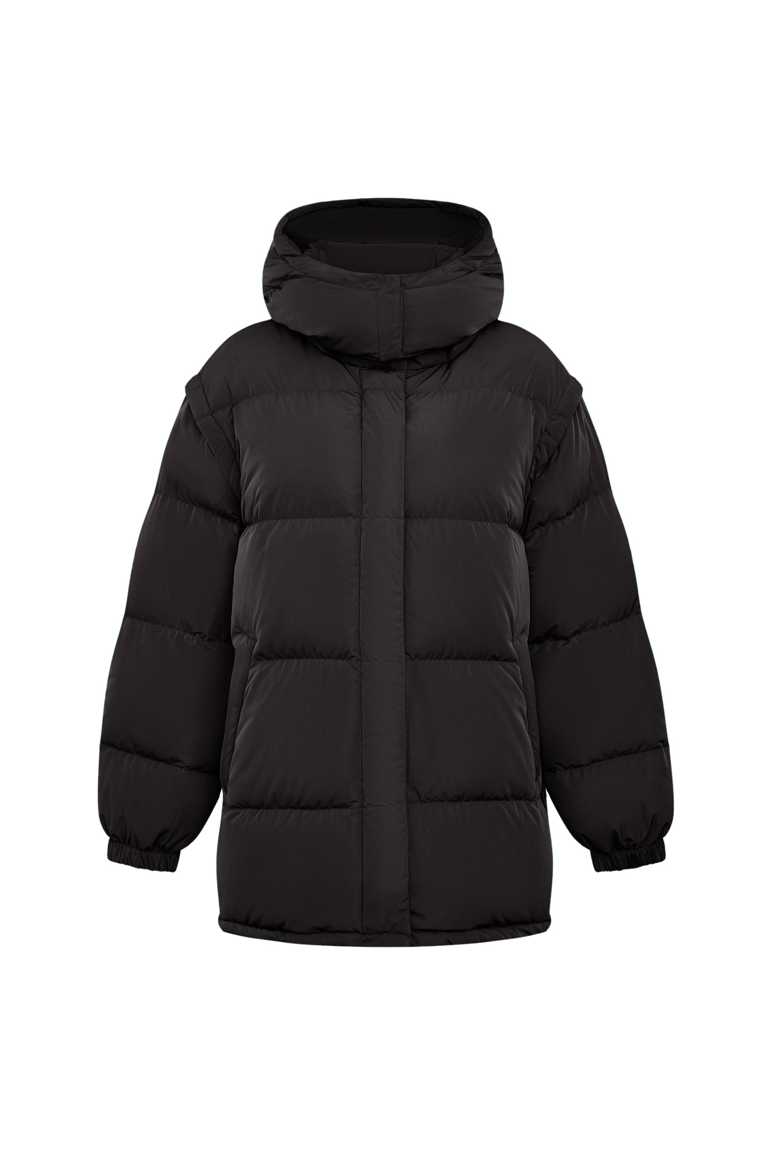 Longline jacket in black, Black — photo 9