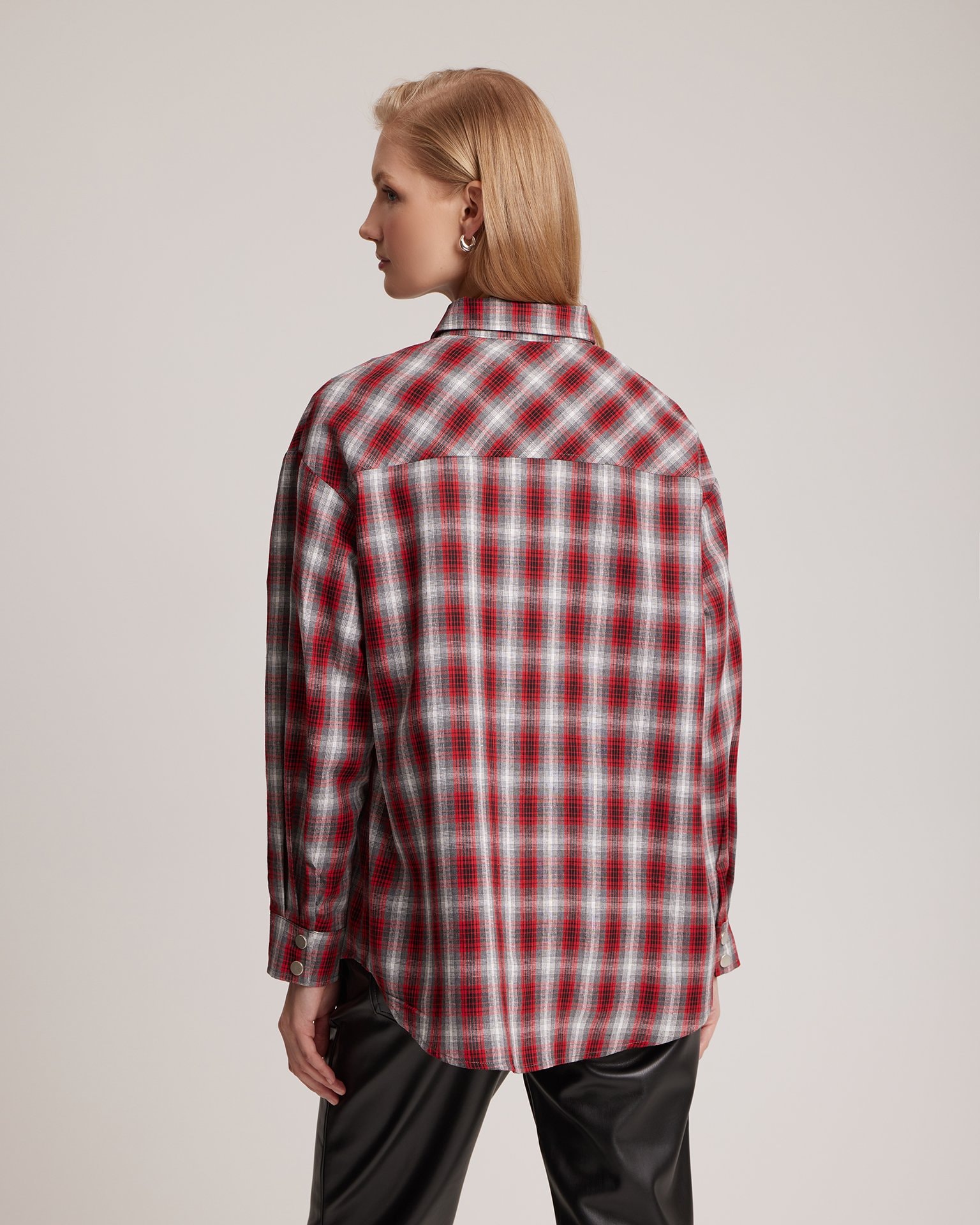 Shirt with designer 'Rose' embroidery, Red — photo 3