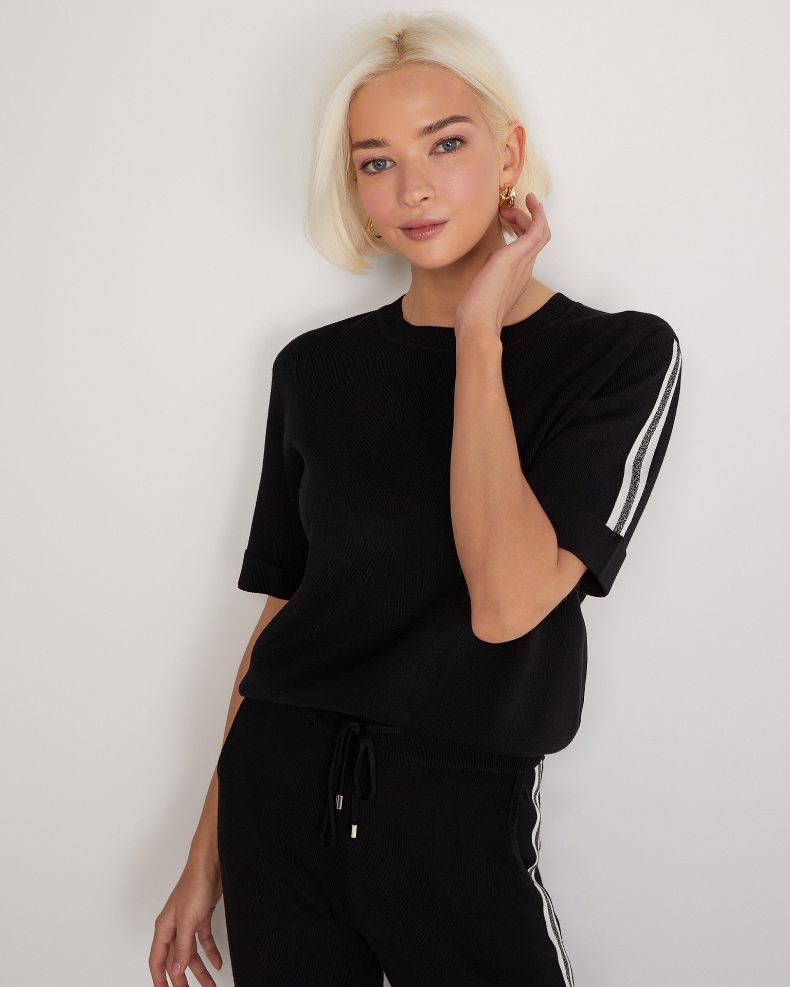 Suit with shimmering stripes, Black — photo 5