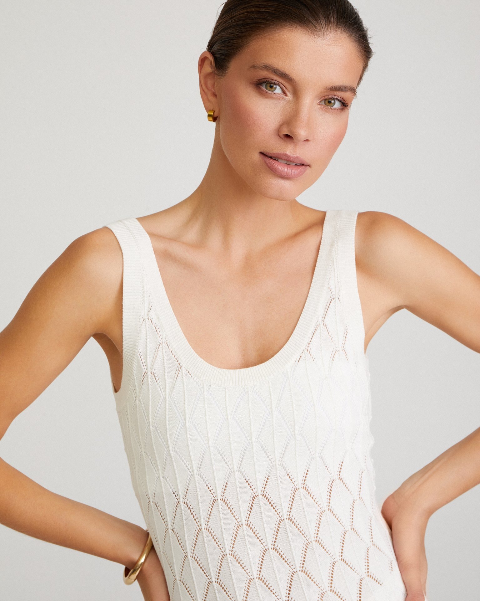 White crochet dress, White — photo 5