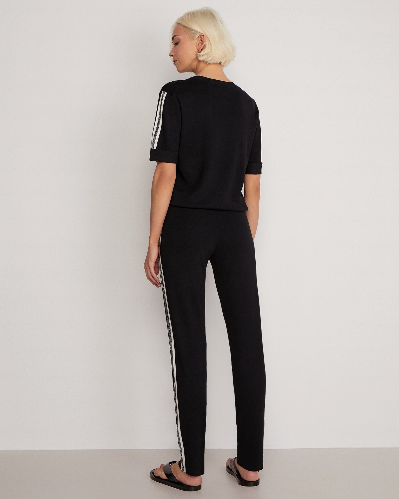 Suit with shimmering stripes, Black — photo 4