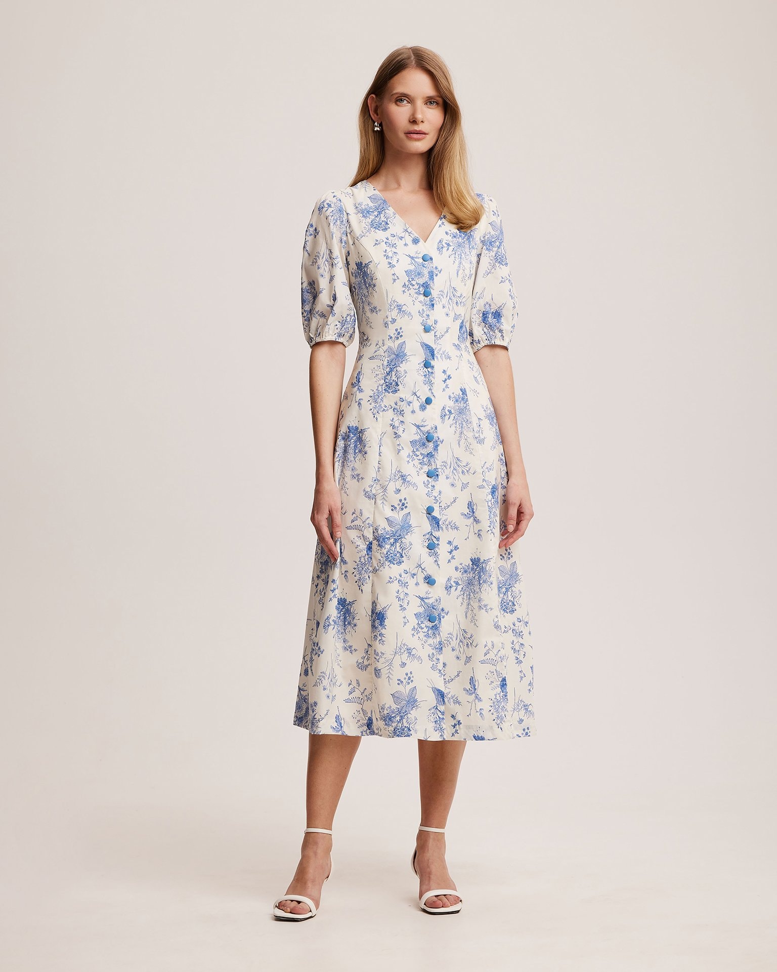 Dress with Flora print, White — photo 2