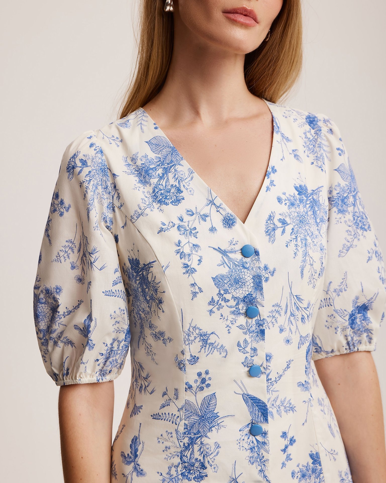 Dress with Flora print, White — photo 6