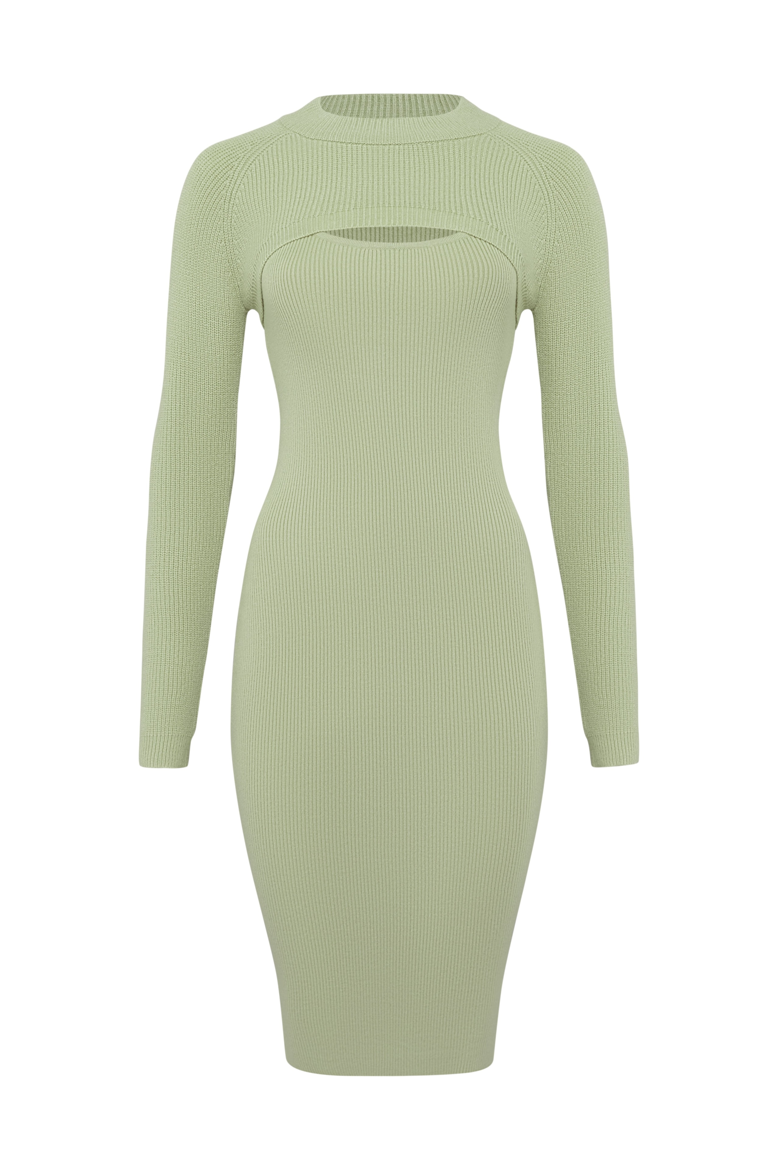 Dress with a deep neckline, Mint — photo 7