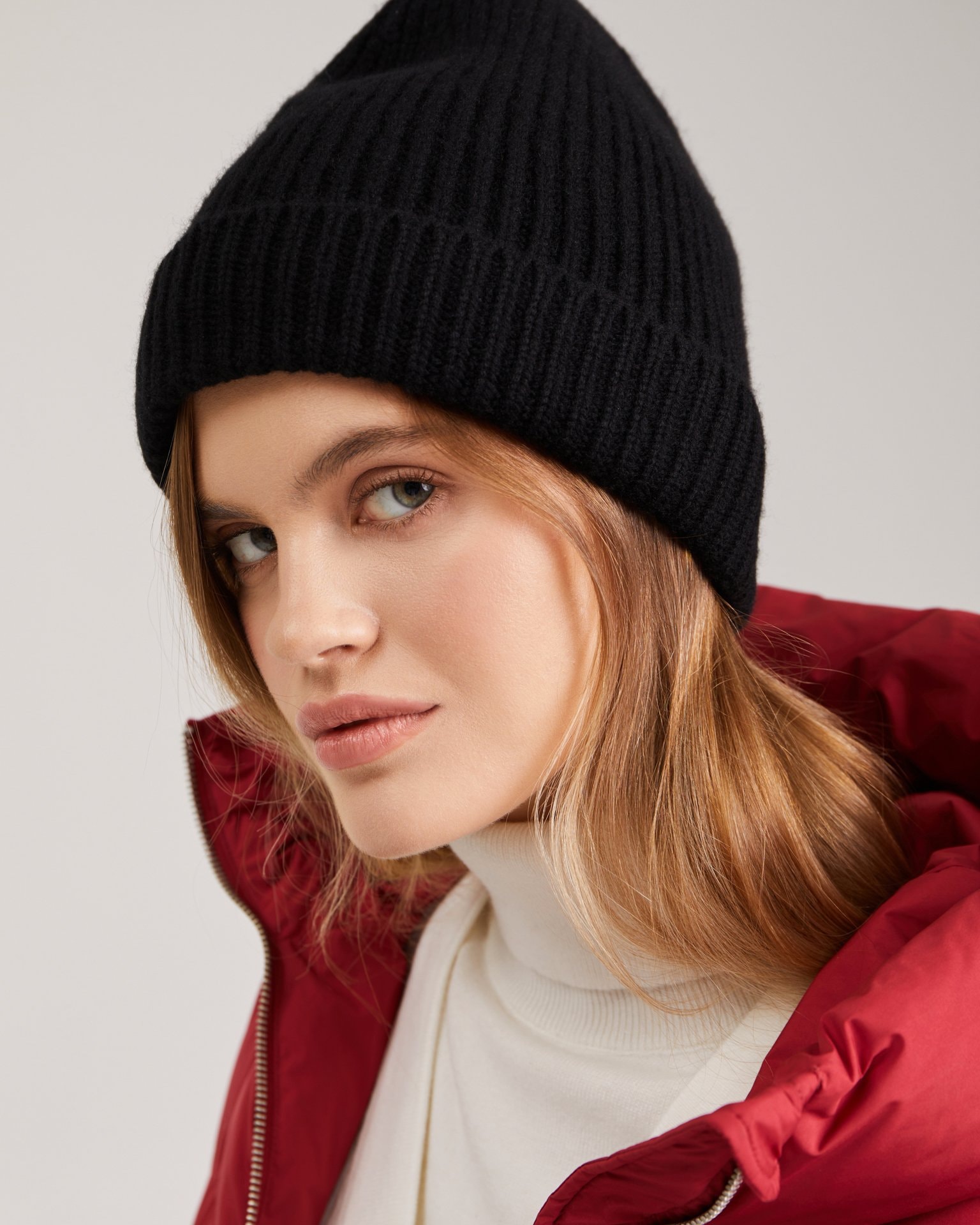 Cashmere and wool beanie hat, Black — photo 4