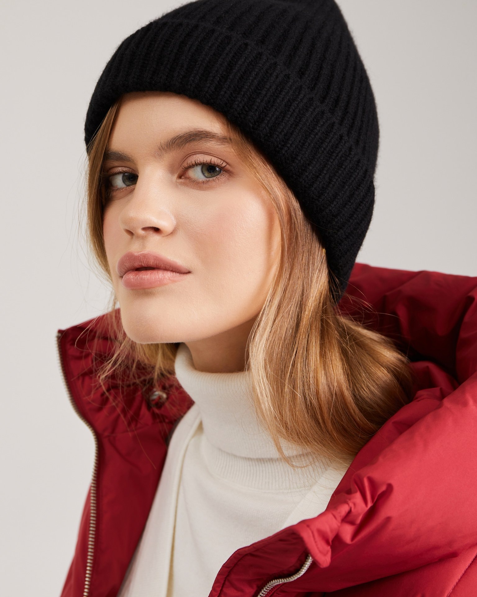 Cashmere and wool beanie hat, Black — photo 3