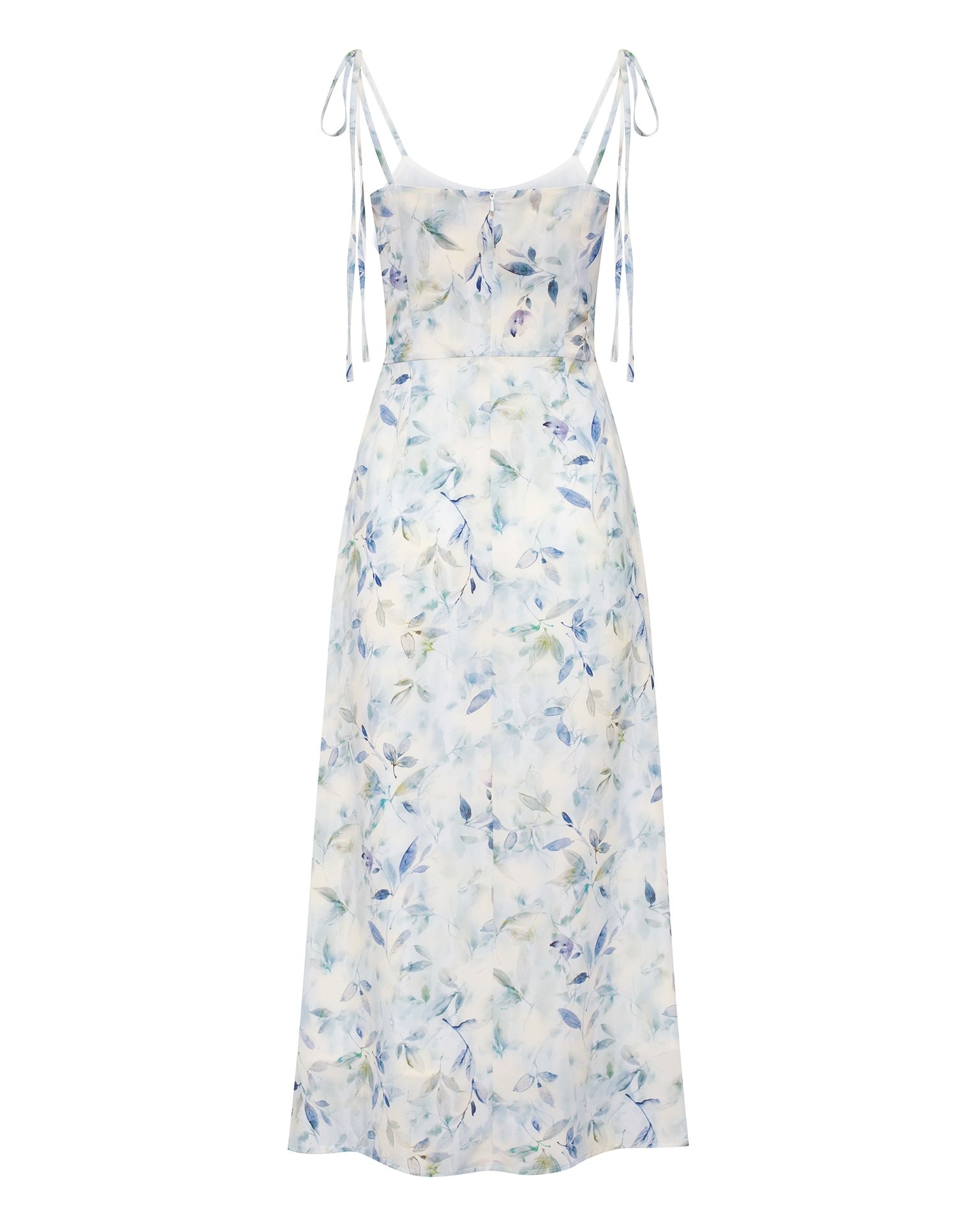 Dress with a watercolour floral print, Blue — photo 11