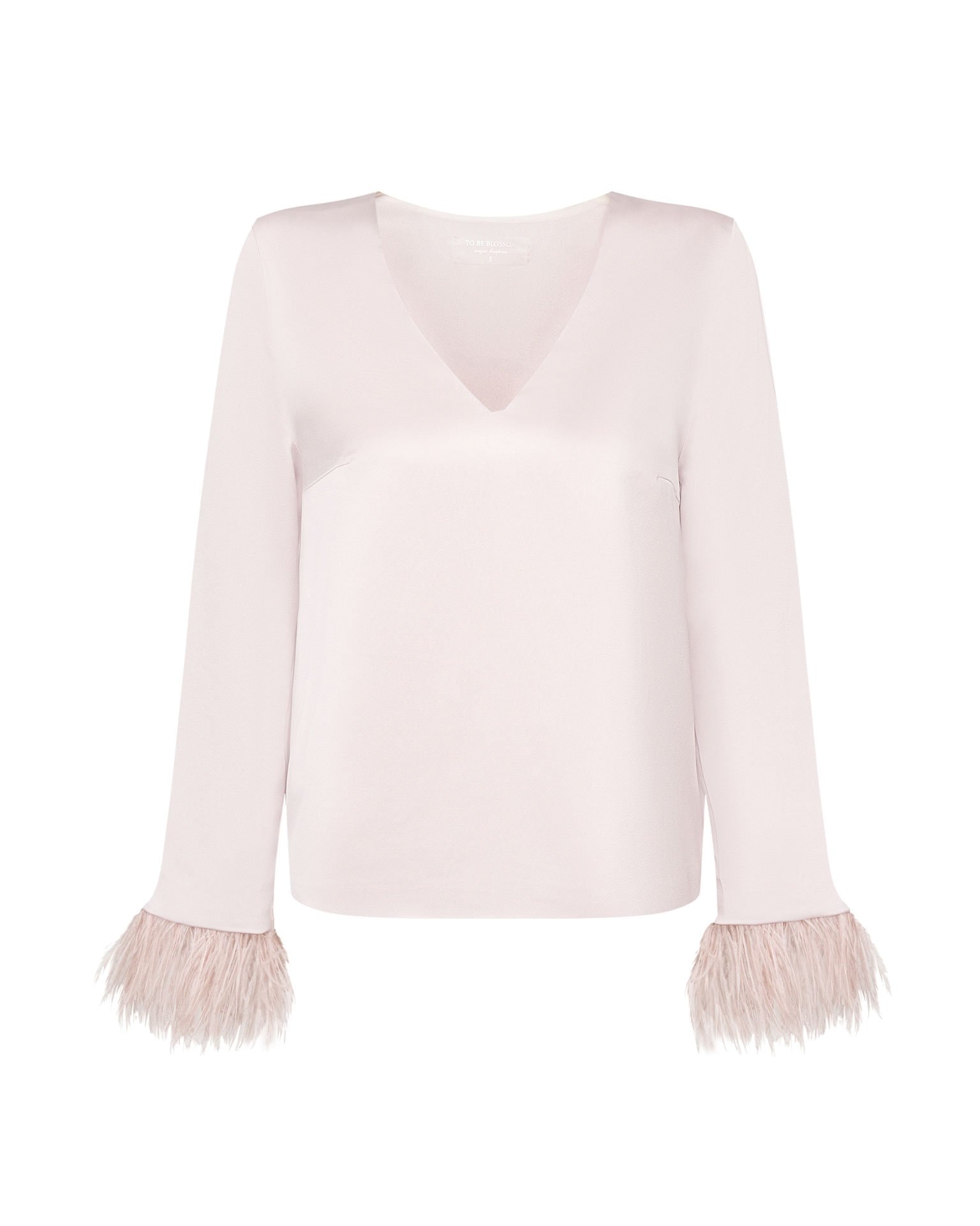 Blouse with V-neck, Pearlescent — photo 6