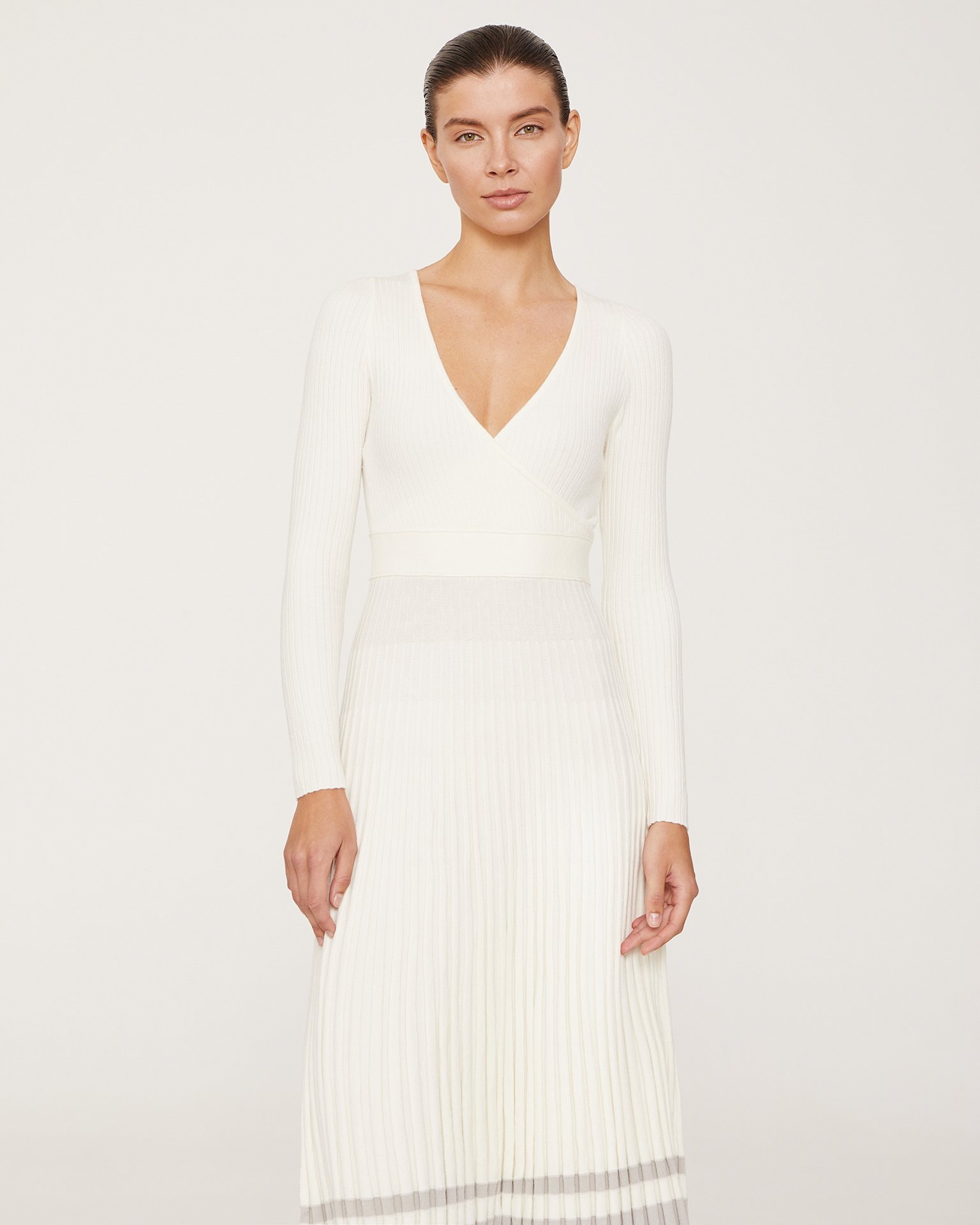 Dress with long sleeves, Milk — photo 3