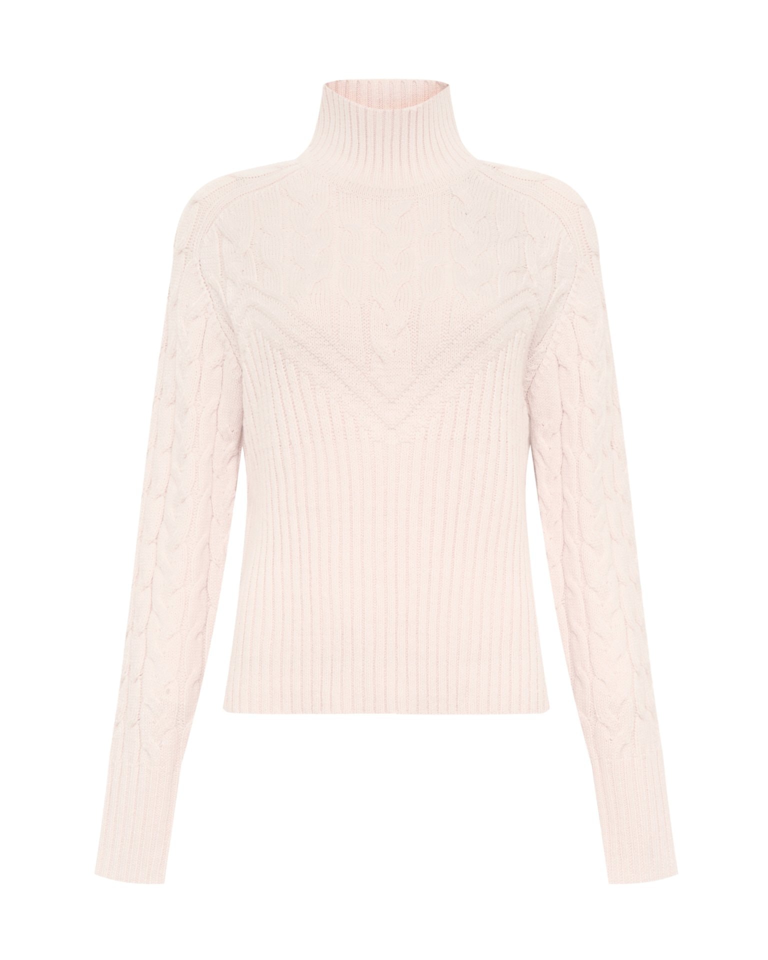 Cream sweater with cable knit, Milk — photo 8