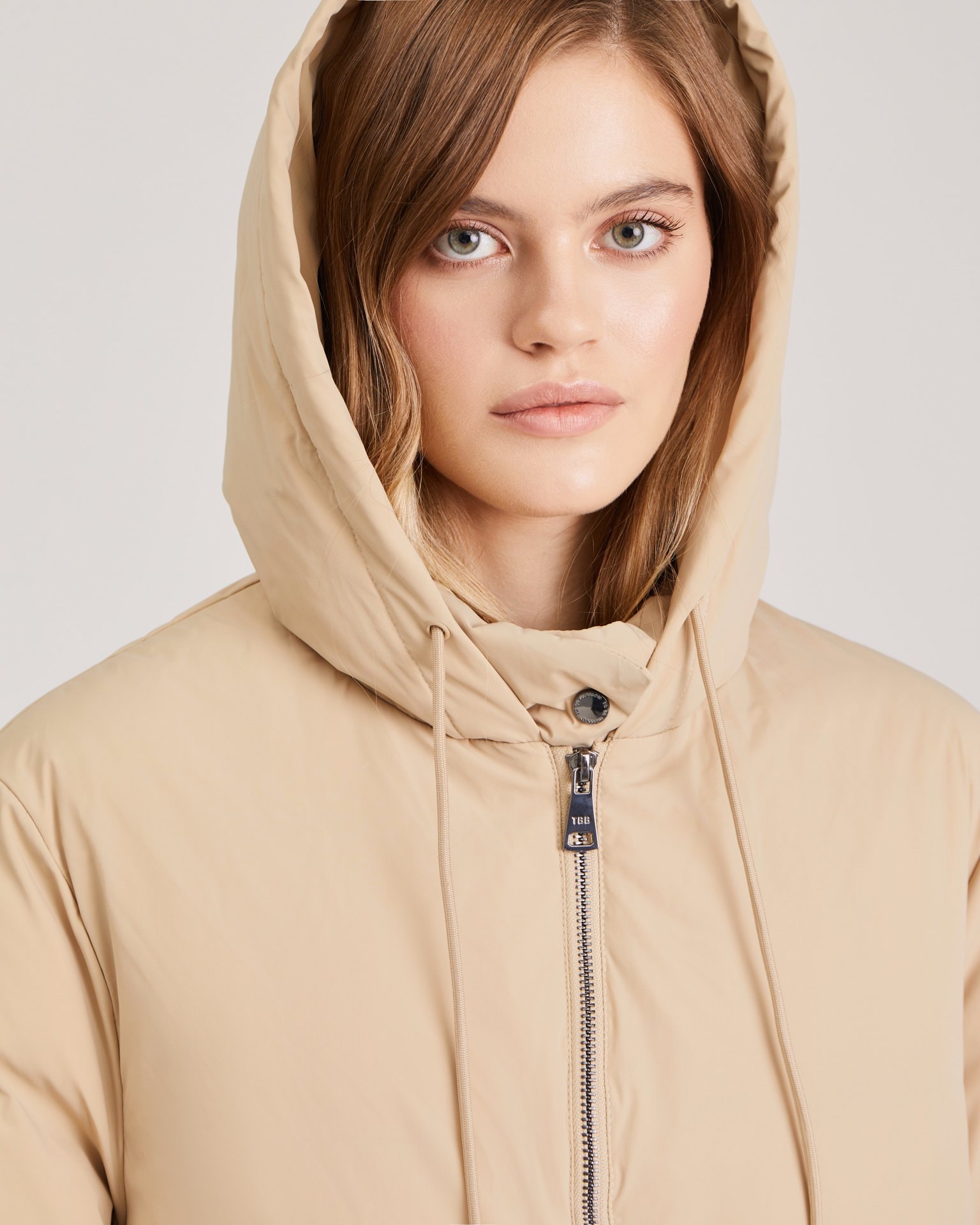 Down jacket with natural insulation, Beige — photo 5