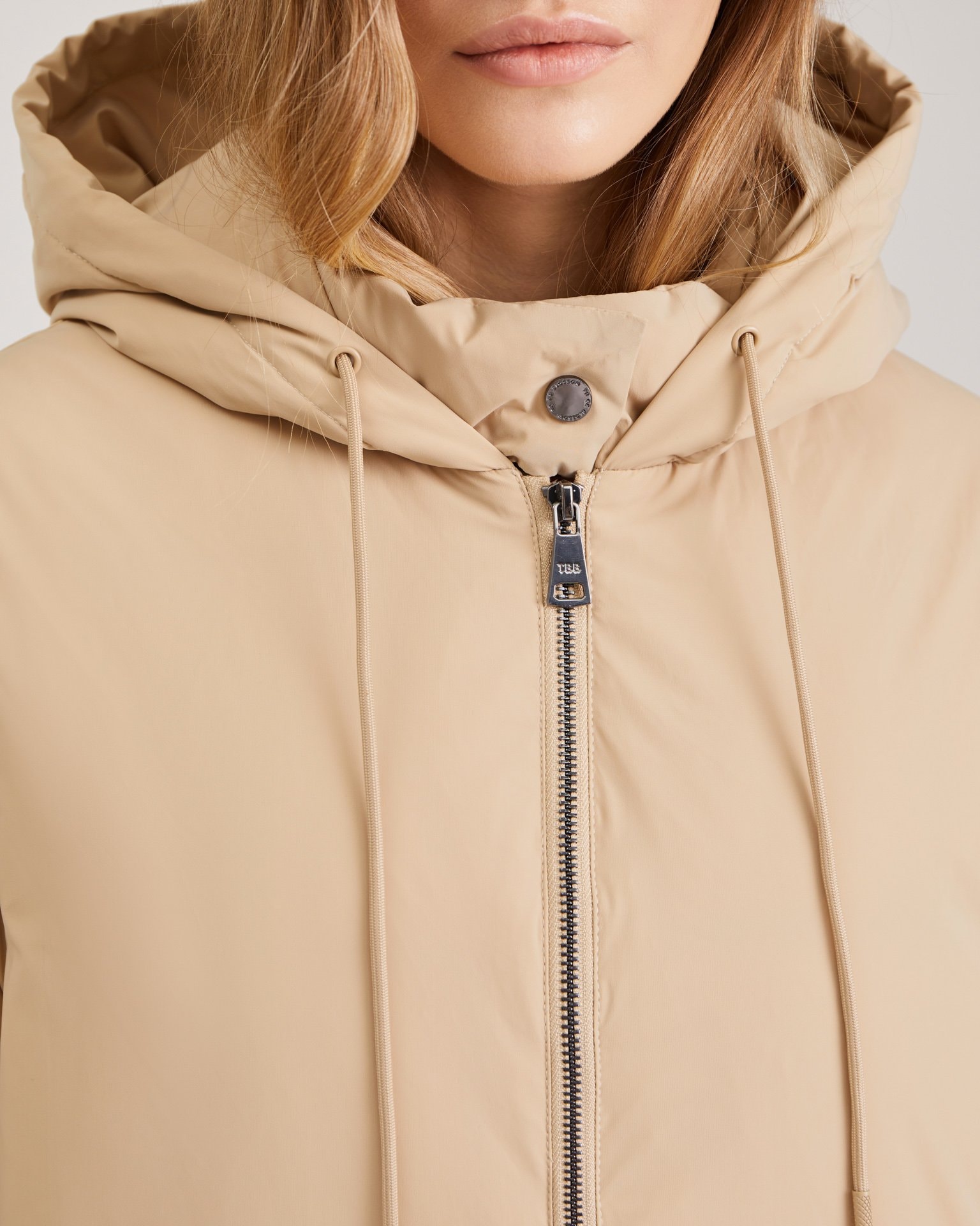 Down jacket with natural insulation, Beige — photo 6