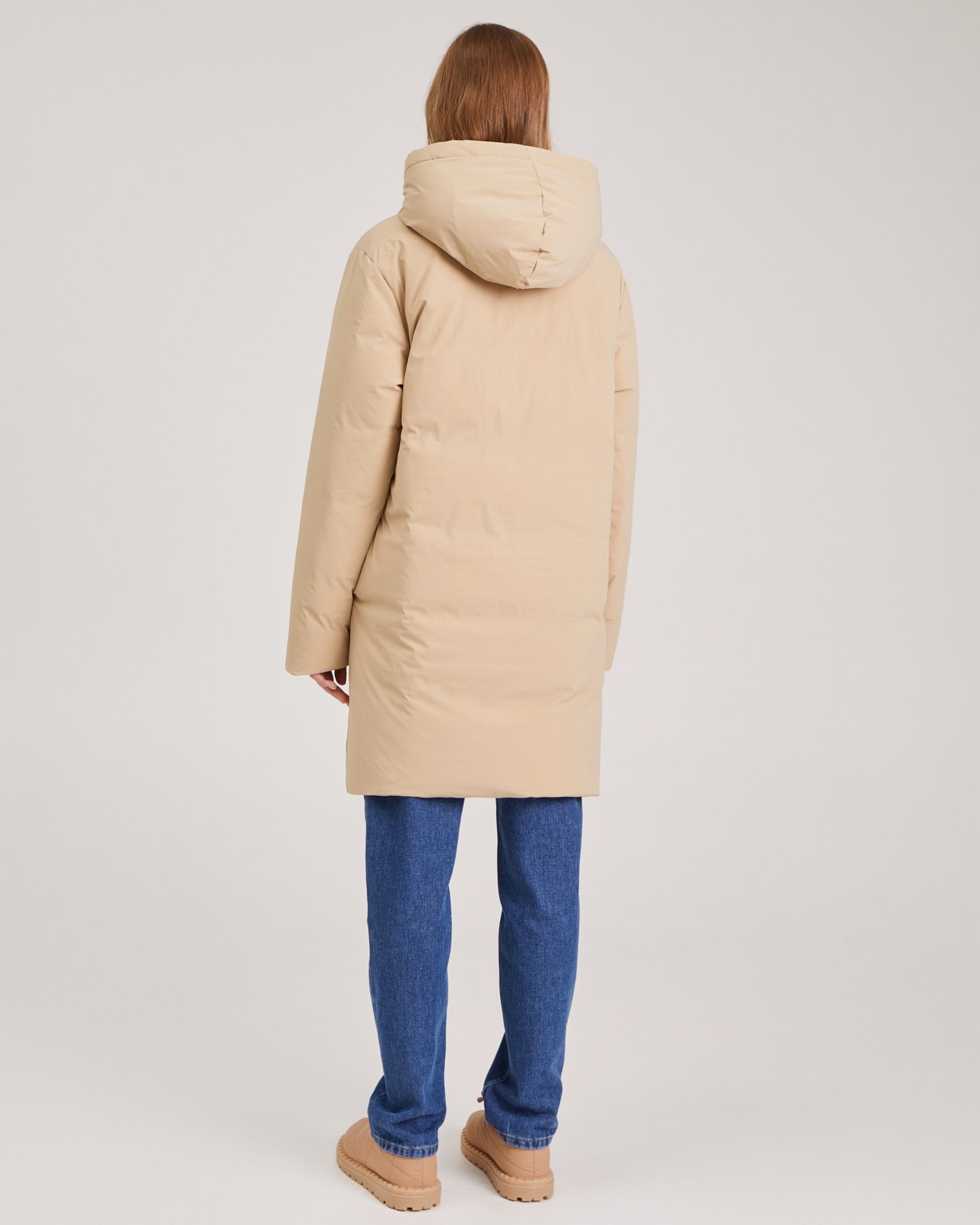 Down jacket with natural insulation, Beige — photo 4