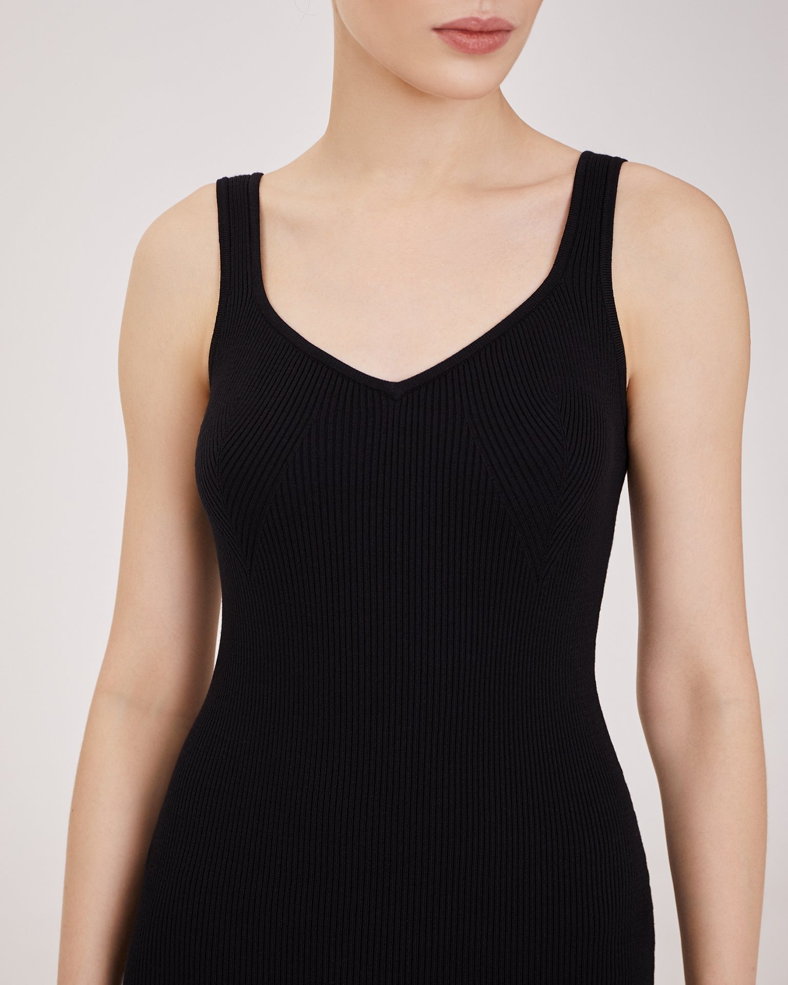 Sleeveless black dress, Black — photo 5