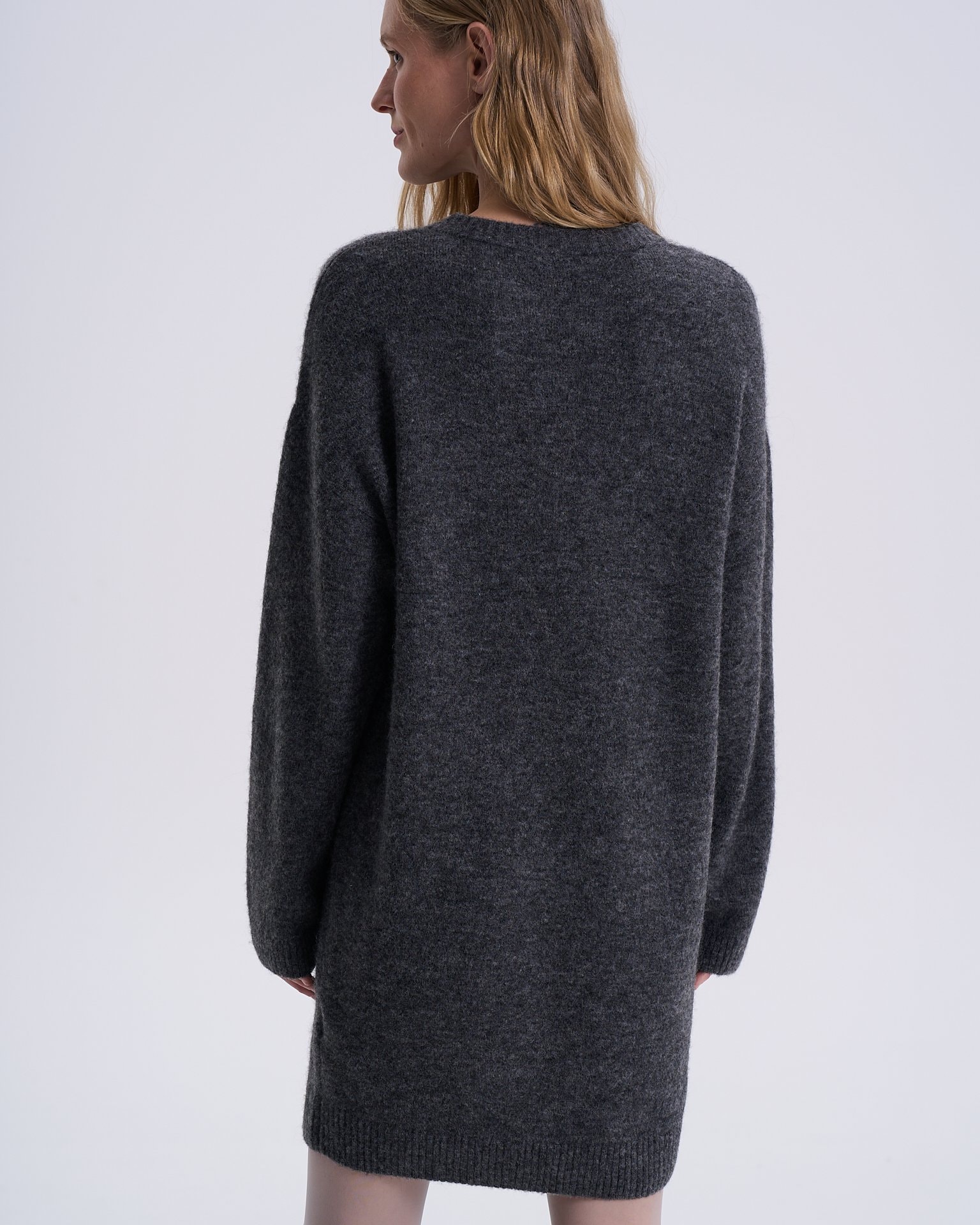 Loose-fit wool dress, Dark Grey — photo 8