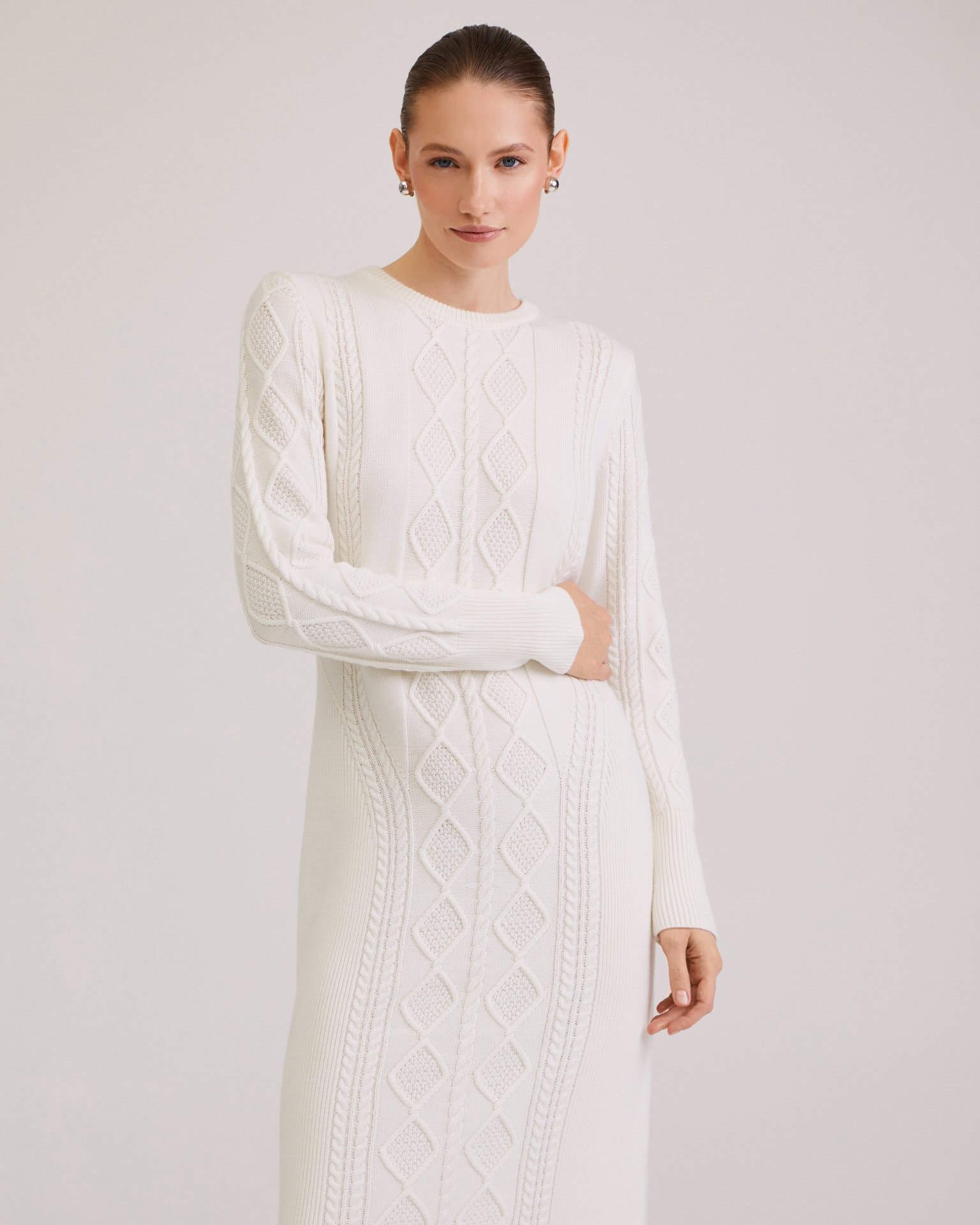 Knit dress, Milk — photo 6