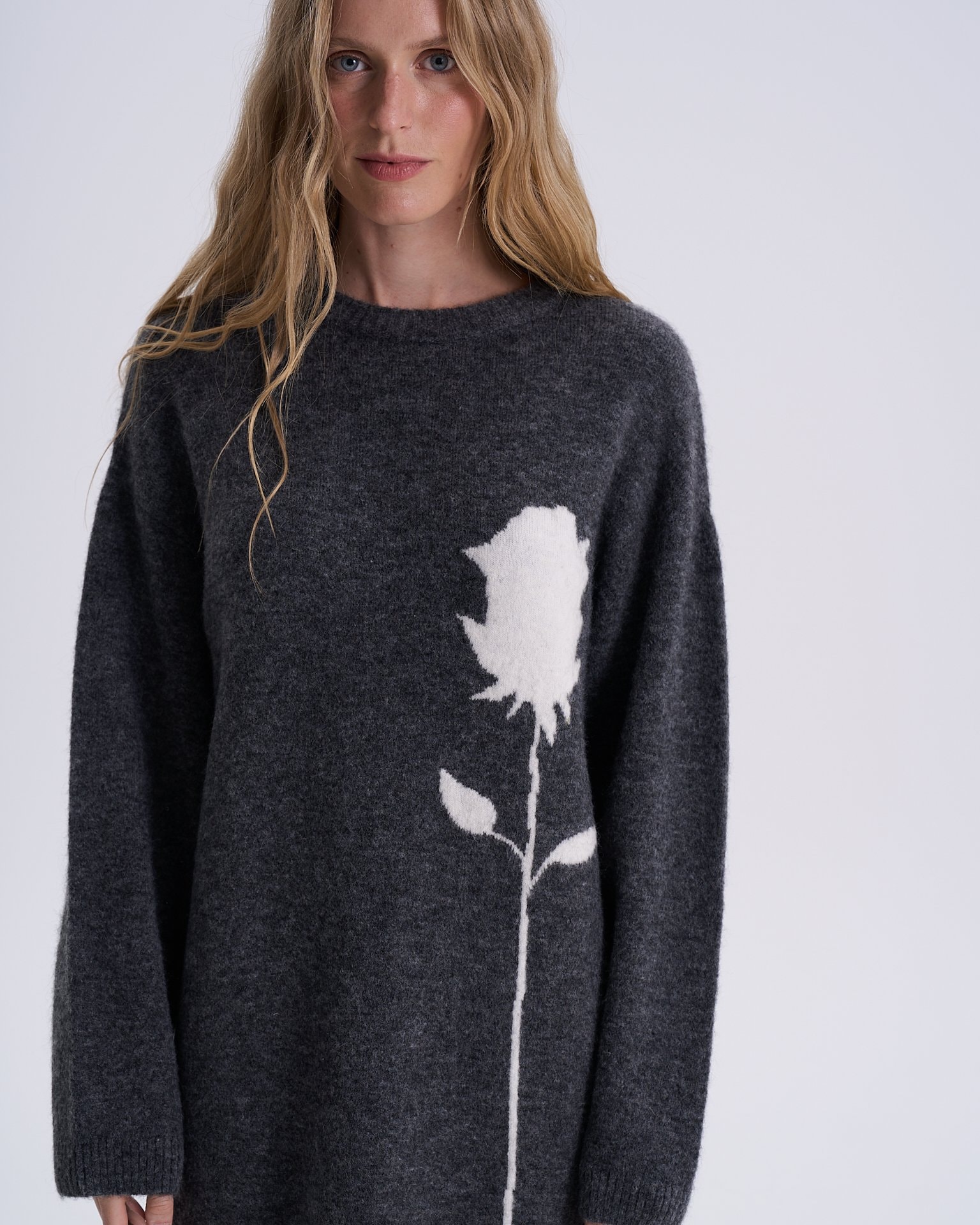 Loose-fit wool dress, Dark Grey — photo 9