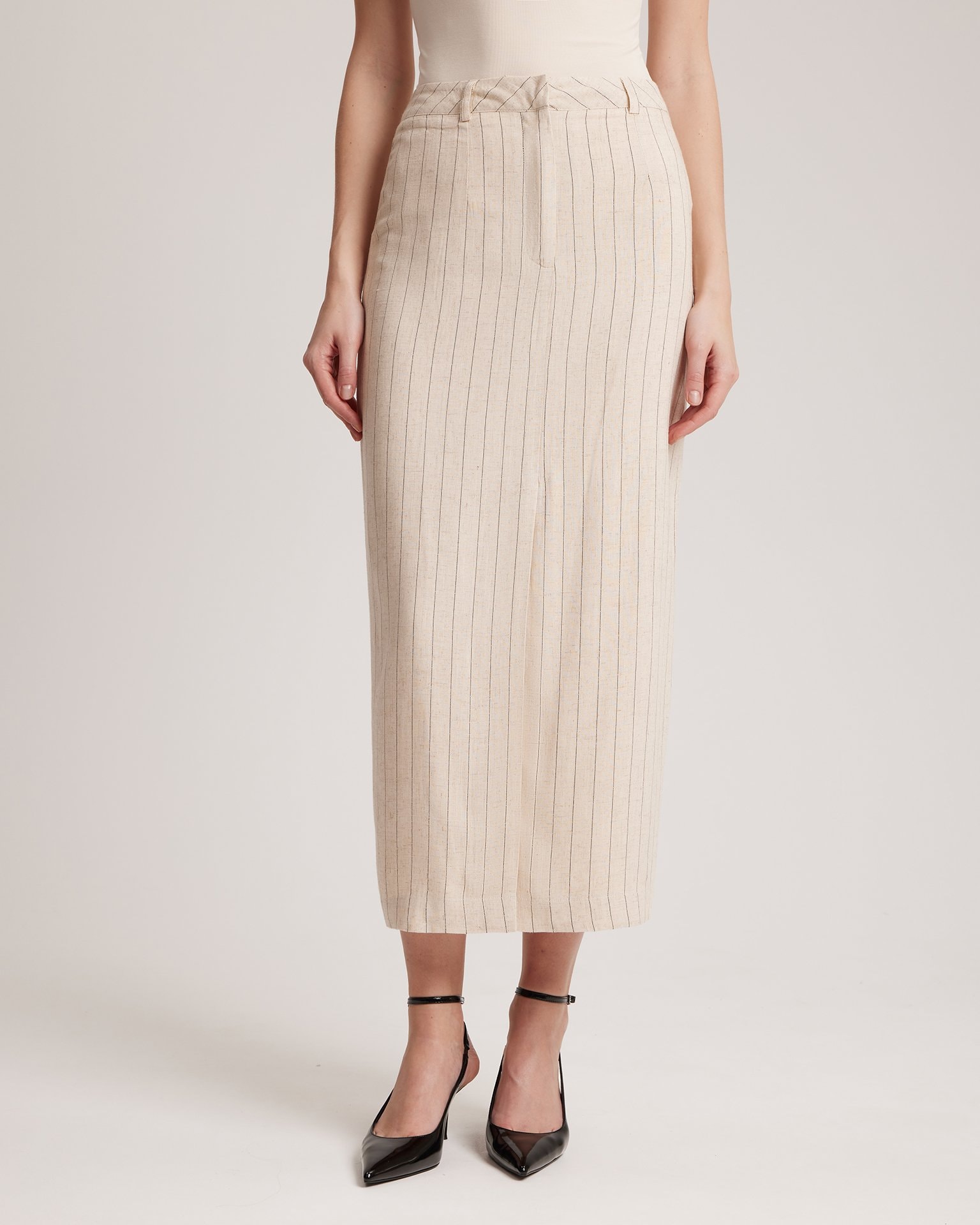 Linen skirt, Light Beige — photo 4