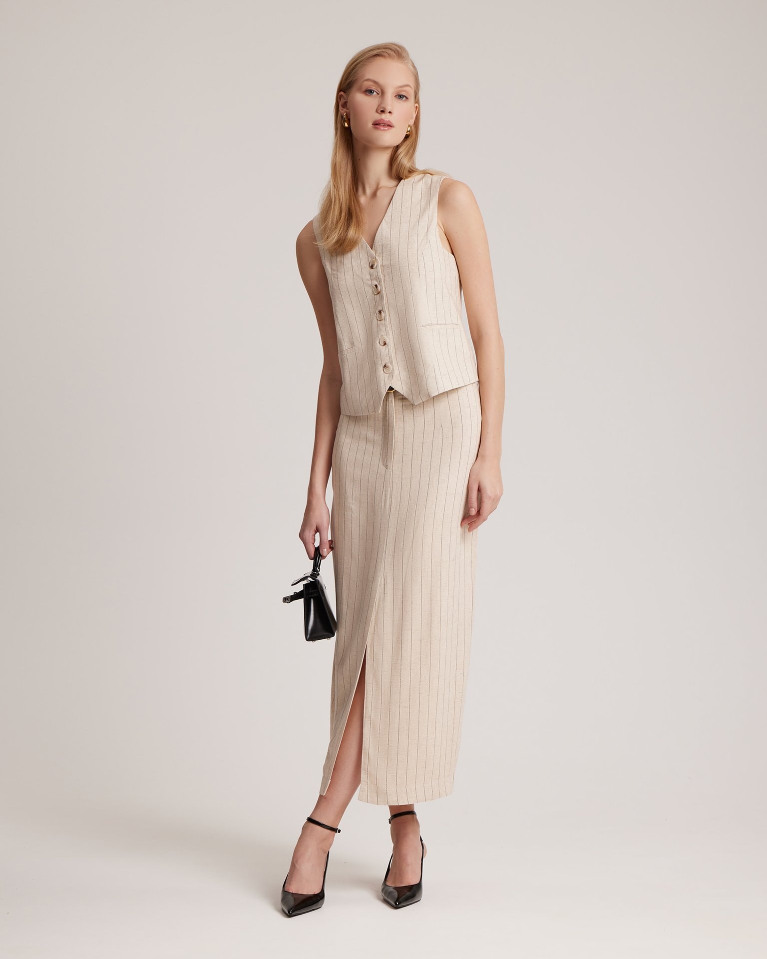 Linen skirt, Light Beige